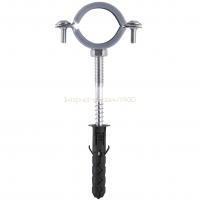 Хомут в зборi CR   1″ (32-37мм) з гвинтом-шурупом 8*80 та дюбелем в уп., сірий в інтернет-магазині Yago