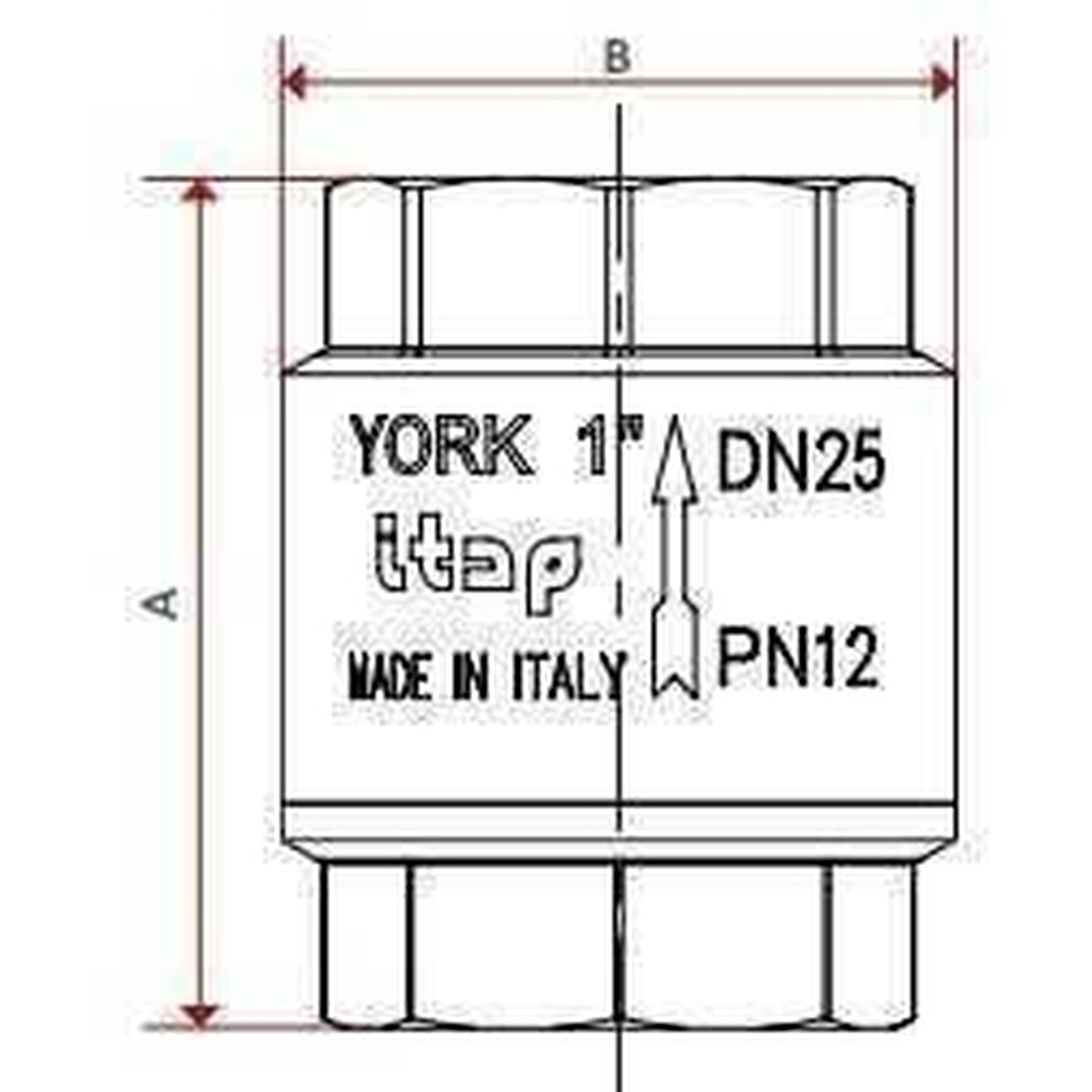 Клапан зворотнього ходу води ITAP     1/2″ YORK 103 в інтернет-магазині Yago