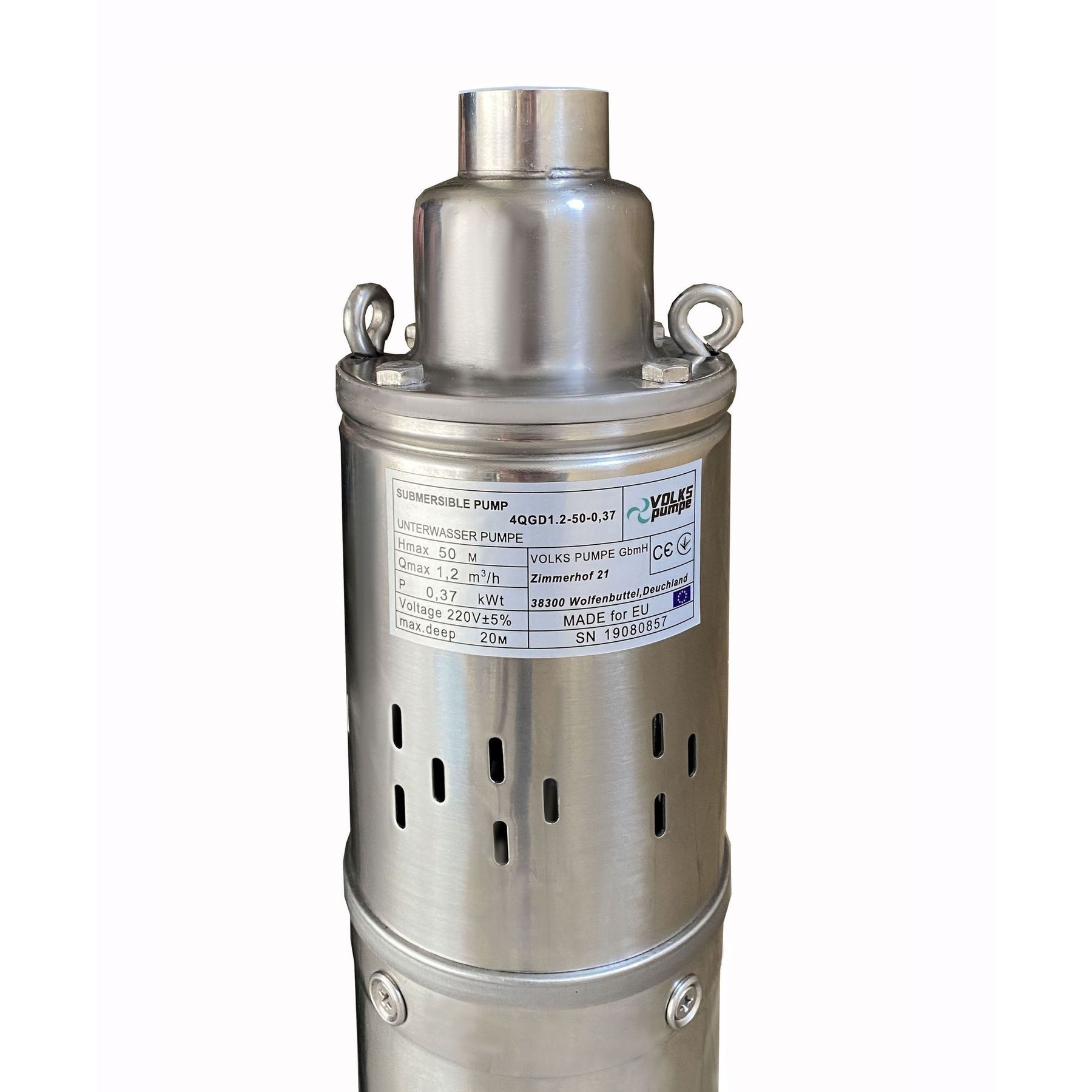 Насос свердловинний шнековий   VOLKS pumpe  4QGD 1,2-50-0,37кВт 4 дюйми +кабель 15м в інтернет-магазині Yago