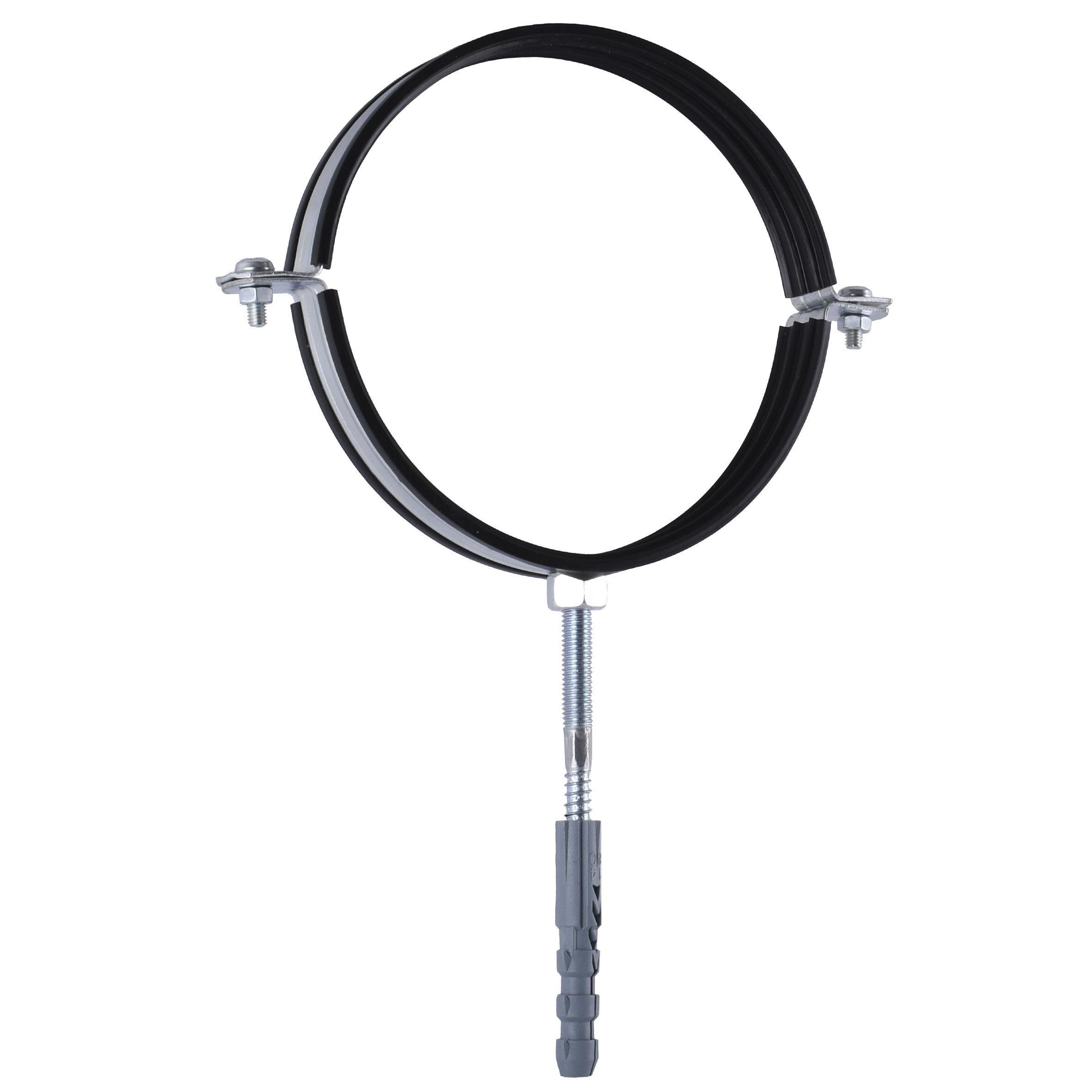 Хомут трубний SOLOMON  (комплект)  6″, 158-168мм  з гвинтом 10х120 та дюбелем в інтернет-магазині Yago