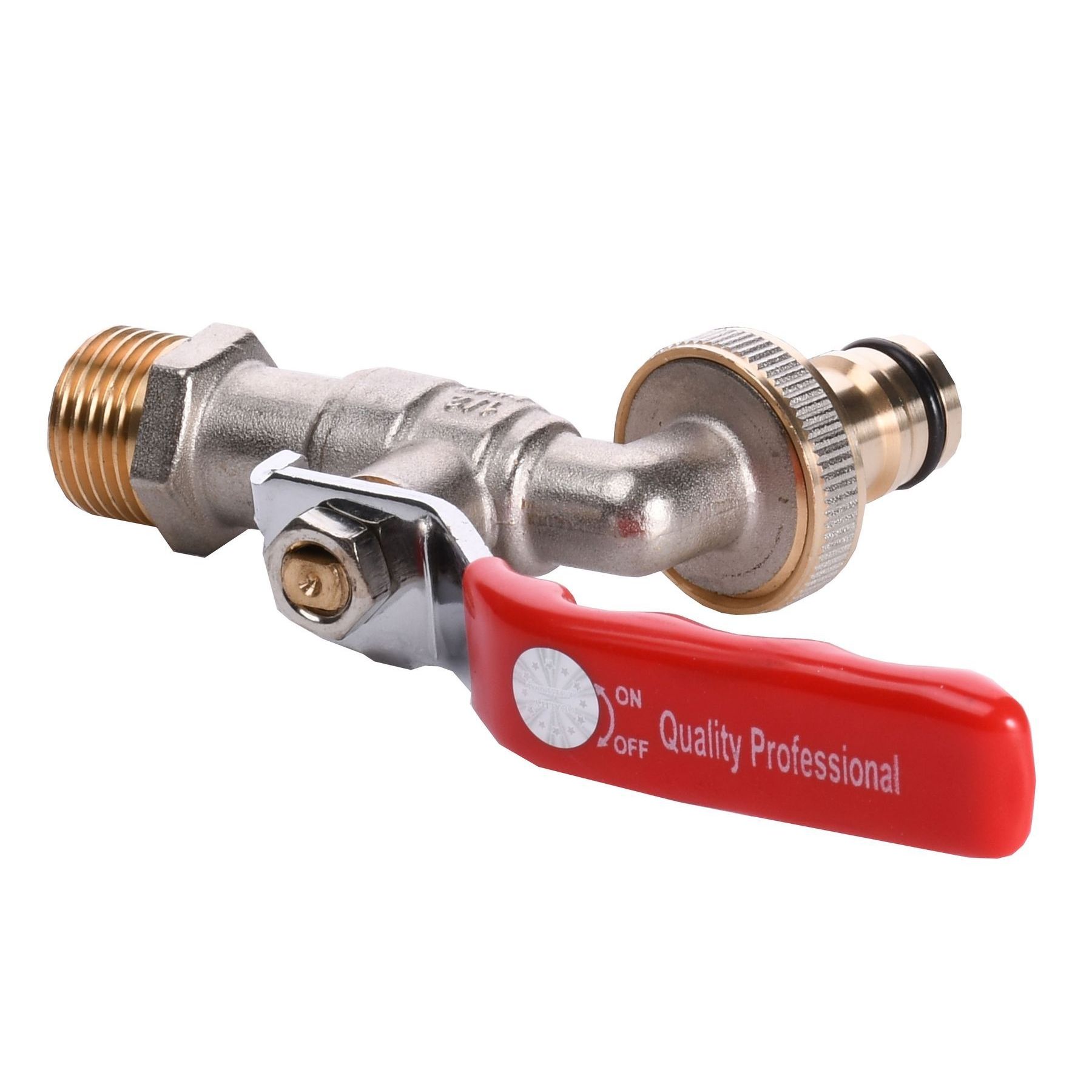 Кран кульовий для поливу Q PROFESSIONAL 1/2″ NV-QP155 + коннектор швидкоз'ємний в інтернет-магазині Yago