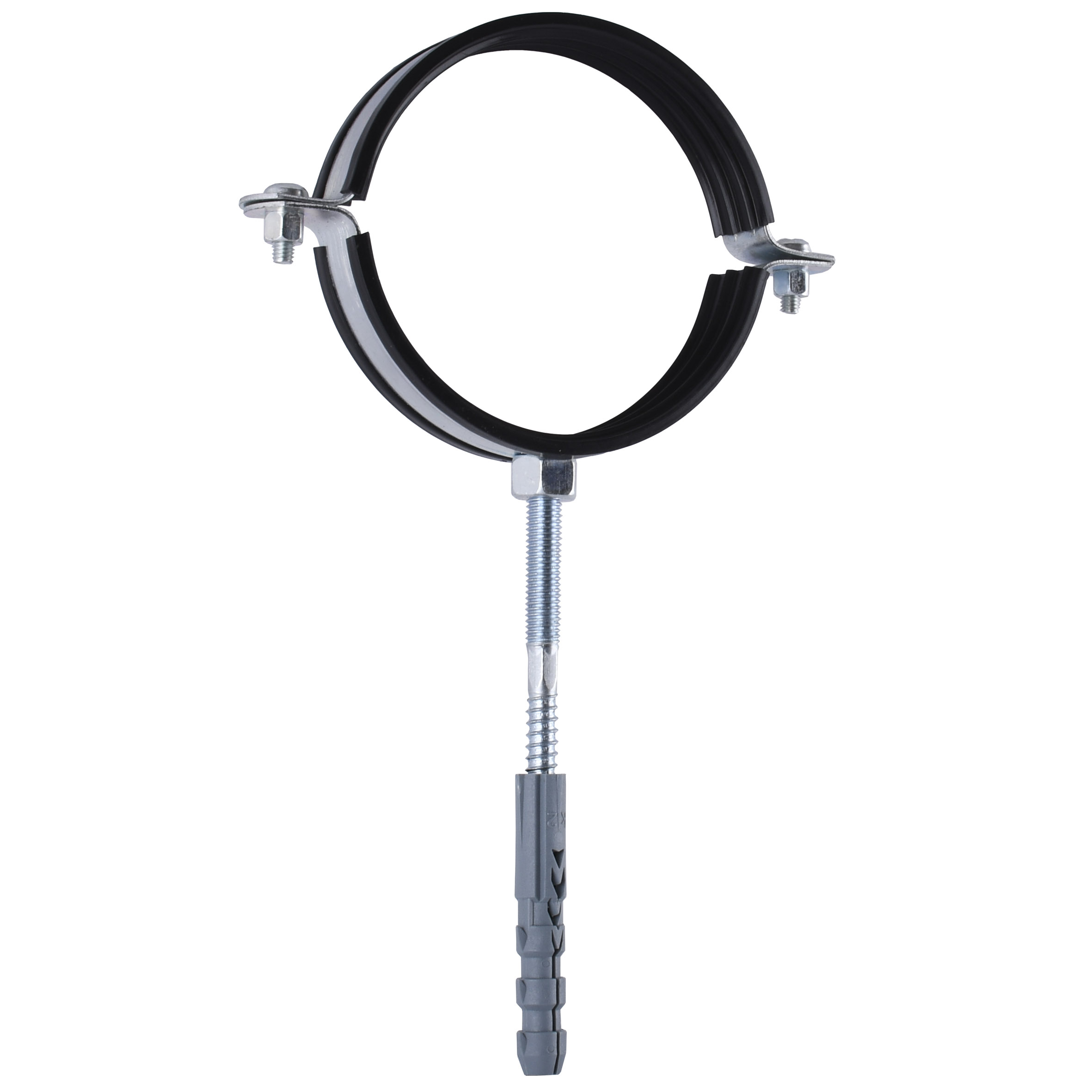 Хомут трубний SOLOMON  (комплект)  4″, 108-118мм  з гвинтом 10х120 та дюбелем в інтернет-магазині Yago