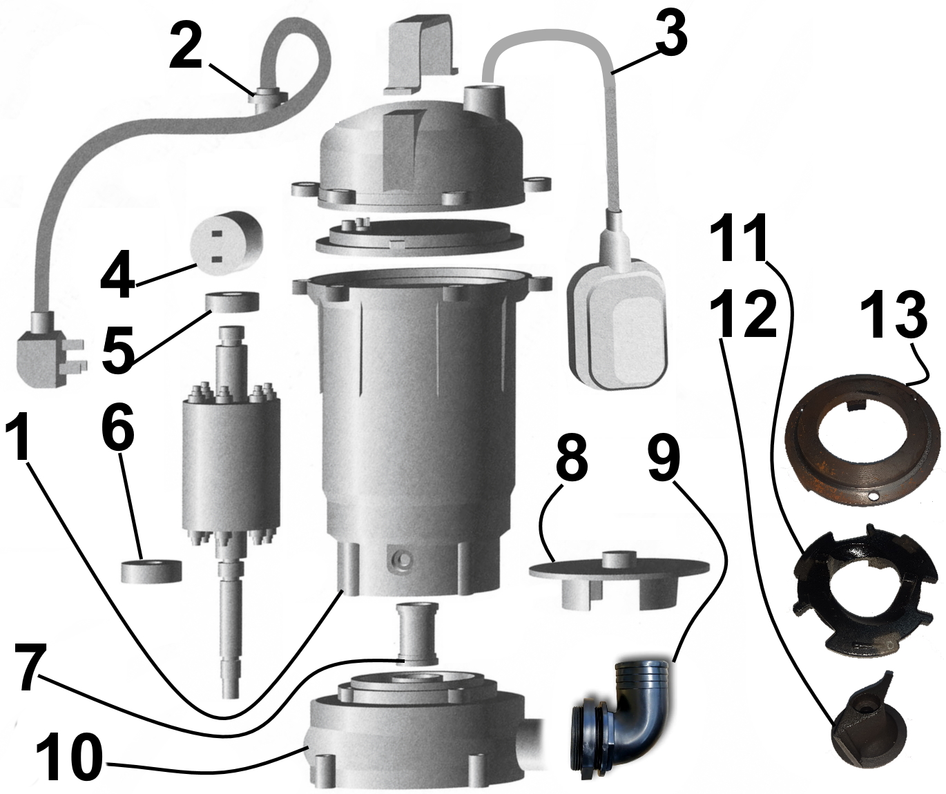 Насос фекальний з ріжучим механізмом VOLKS WQ10-12G 1.3кВт в інтернет-магазині Yago