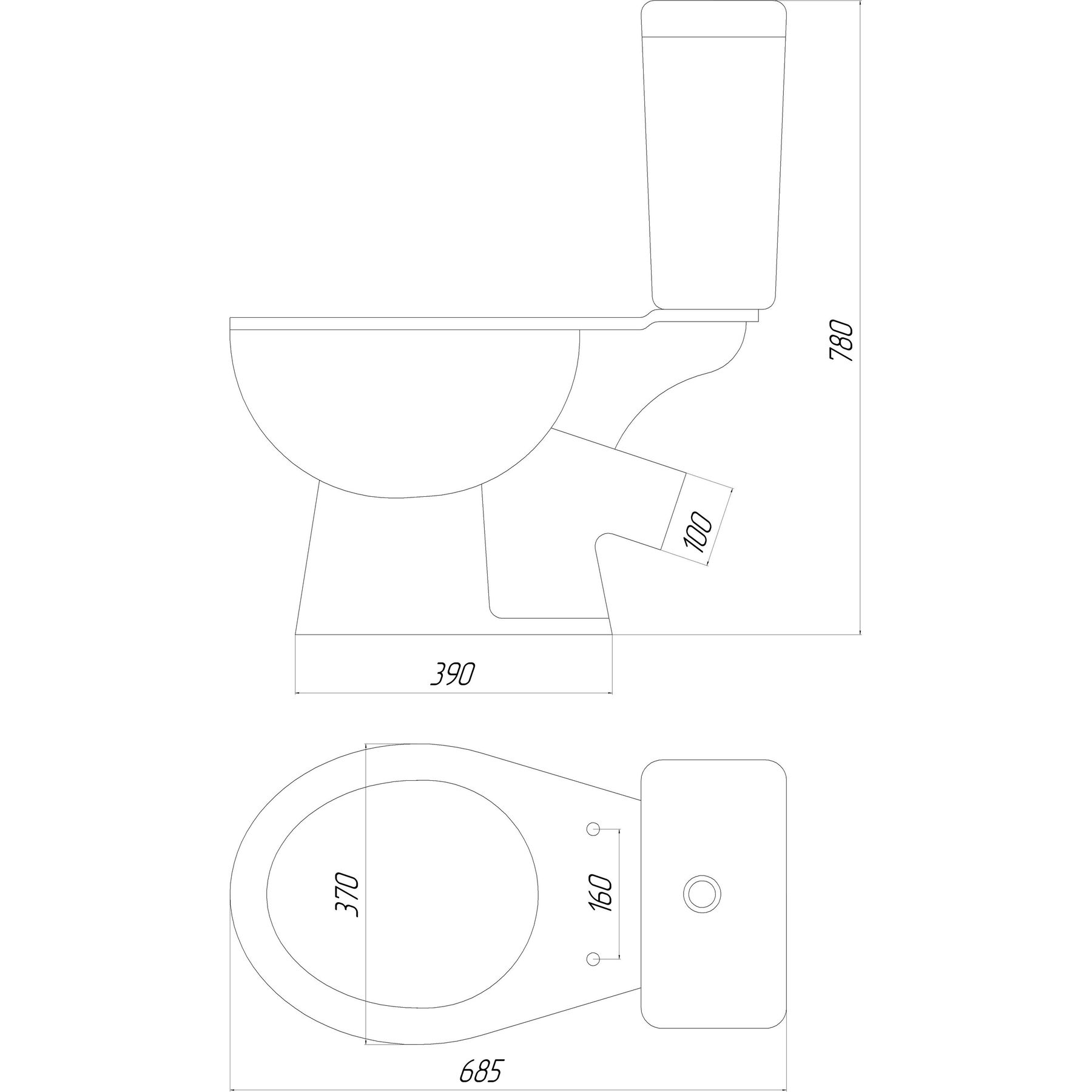 Унітаз-компакт «Лідо 1с», бок, кос, ш-(700119-0512-0110-0417-0332) (Дніпрокераміка),