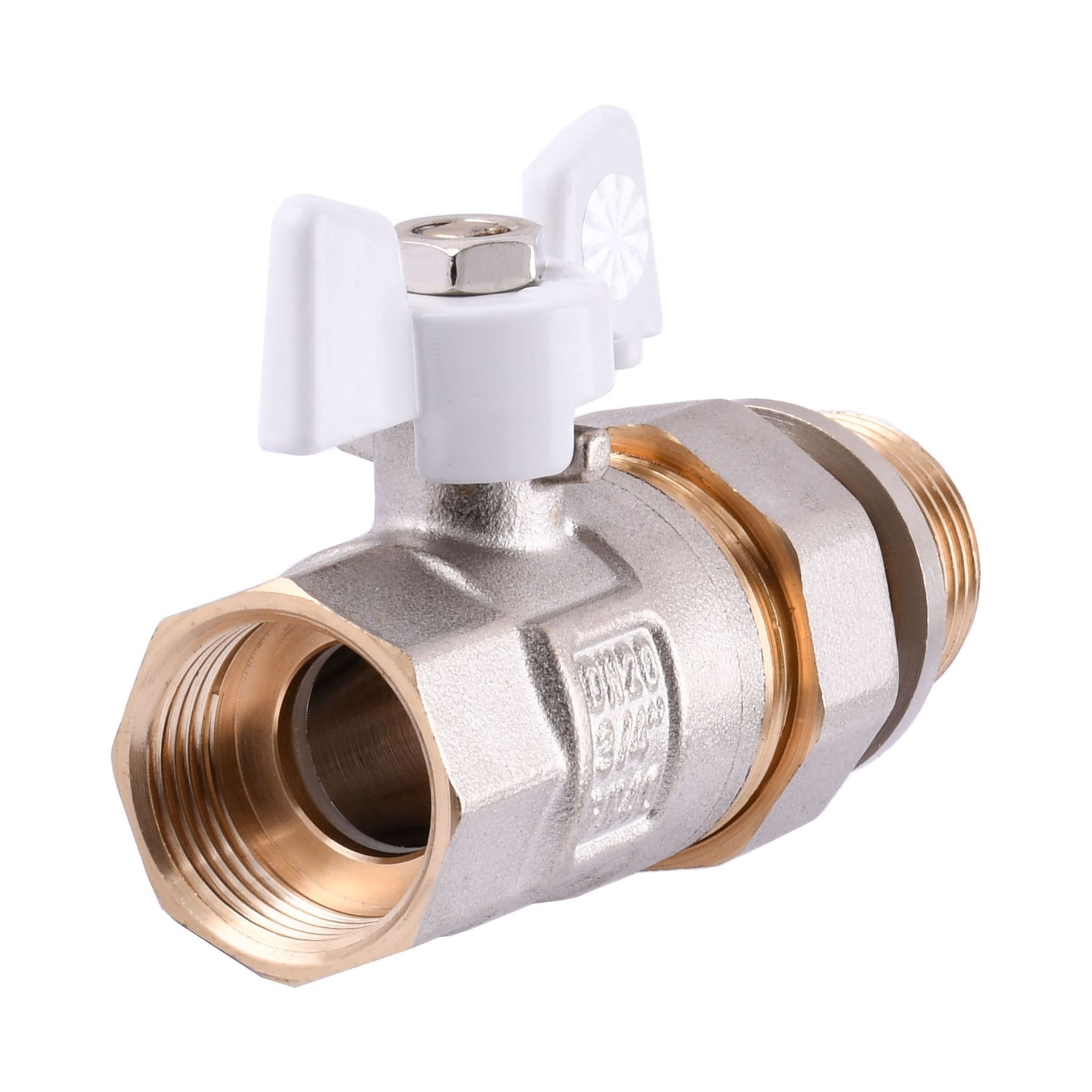 Кран кульовий з американкою Q PROFESSIONAL QP003 PN40 3/4″ антипротікання, Білий метелик в інтернет-магазині Yago