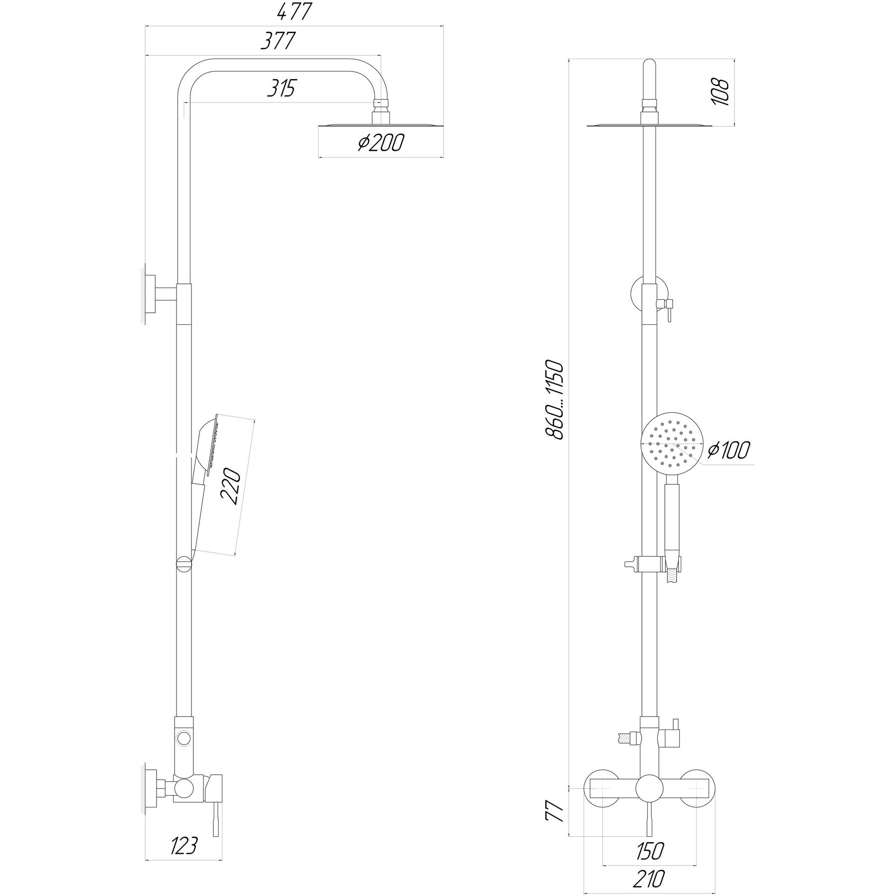 Душова система Globus Lux ALPEN SUS-SH-05