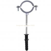 Хомут в зборi CR  1  1/4″ (42-47мм) з гвинтом-шурупом 8*80 та дюбелем в уп., сірий в інтернет-магазині Yago