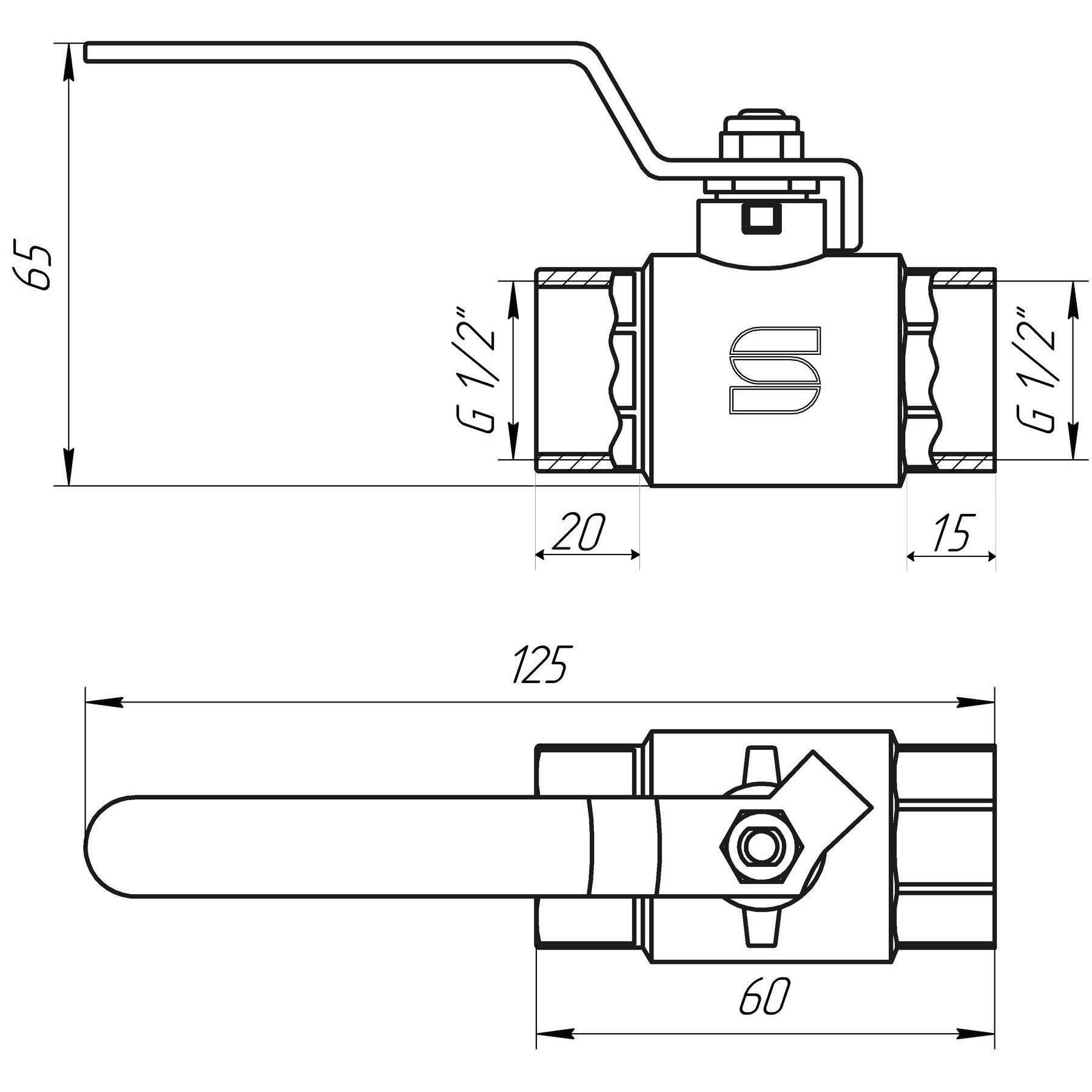 Кран кульовий прямий SELBA 1/2″ ВВ КР SL1506 в інтернет-магазині Yago