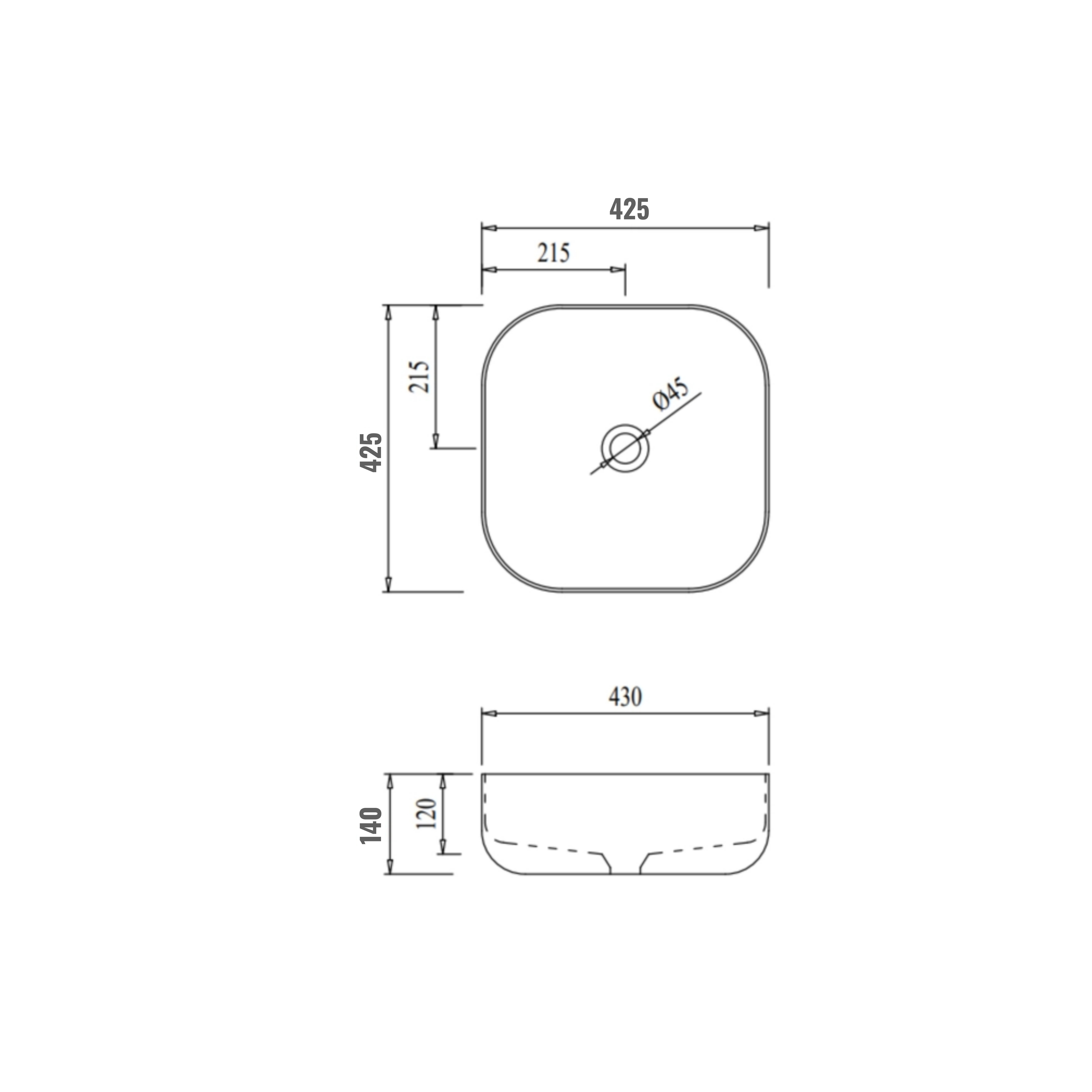 Раковина-чаша Qtap Kolibri 430х430х150 White QT1011K396WN