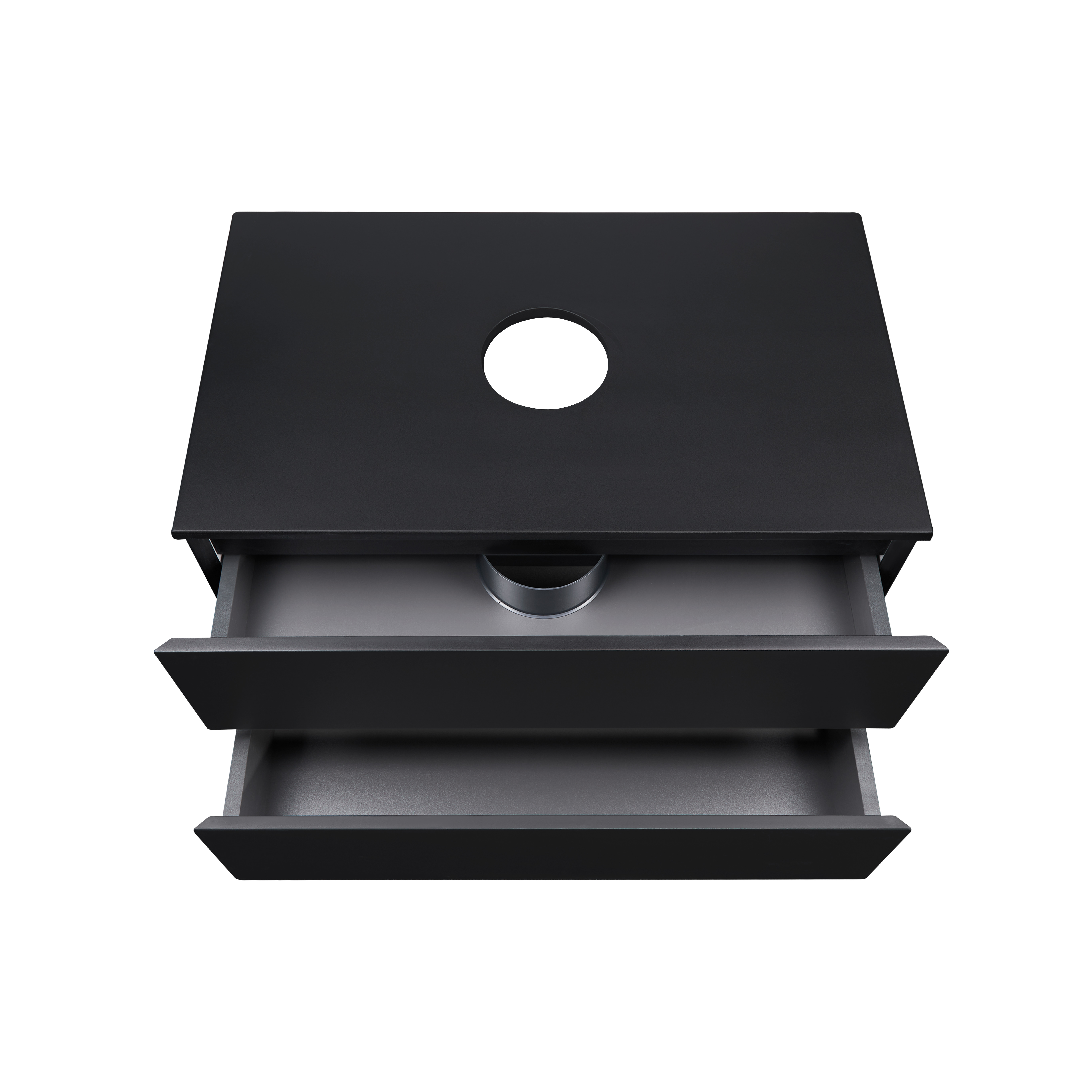 Тумба підвісна Qtap Tern 800х476х469 Matt black зі стільницею QT1779TPL802MB