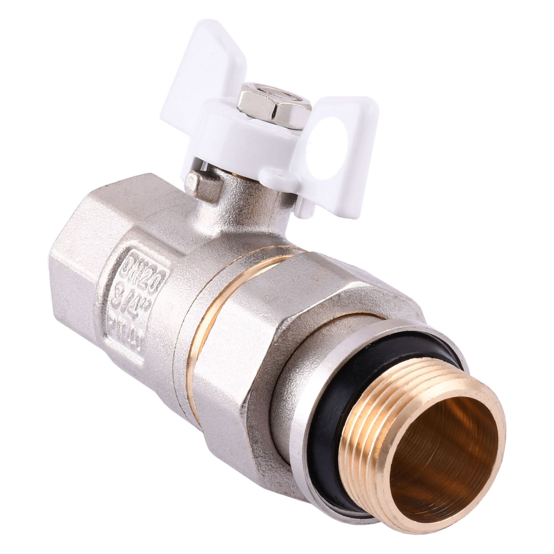 Кран кульовий з американкою Q PROFESSIONAL QP003 PN40 3/4″ антипротікання, Білий метелик в інтернет-магазині Yago