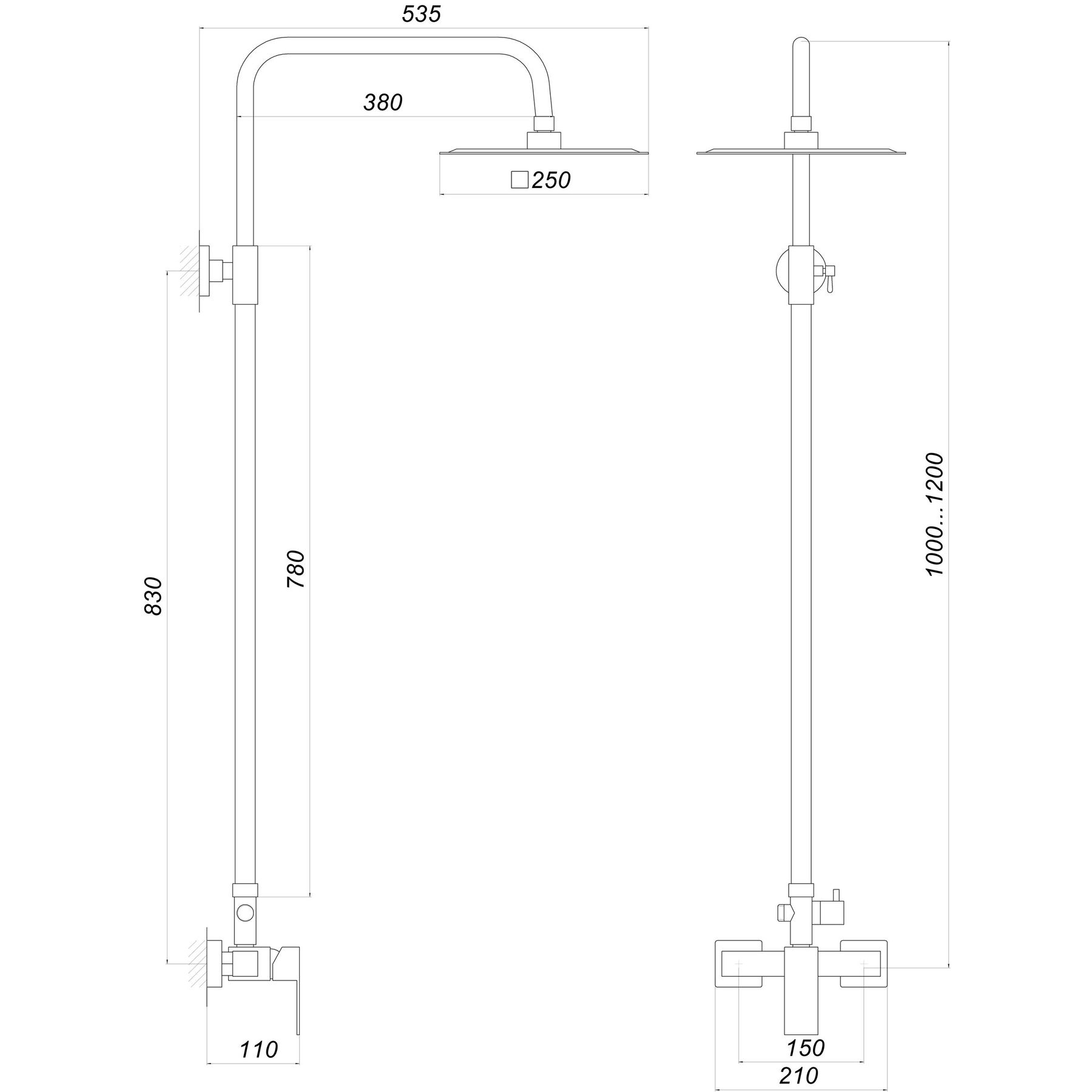 Душова система Globus Lux SICILIA SBQ-SH-105