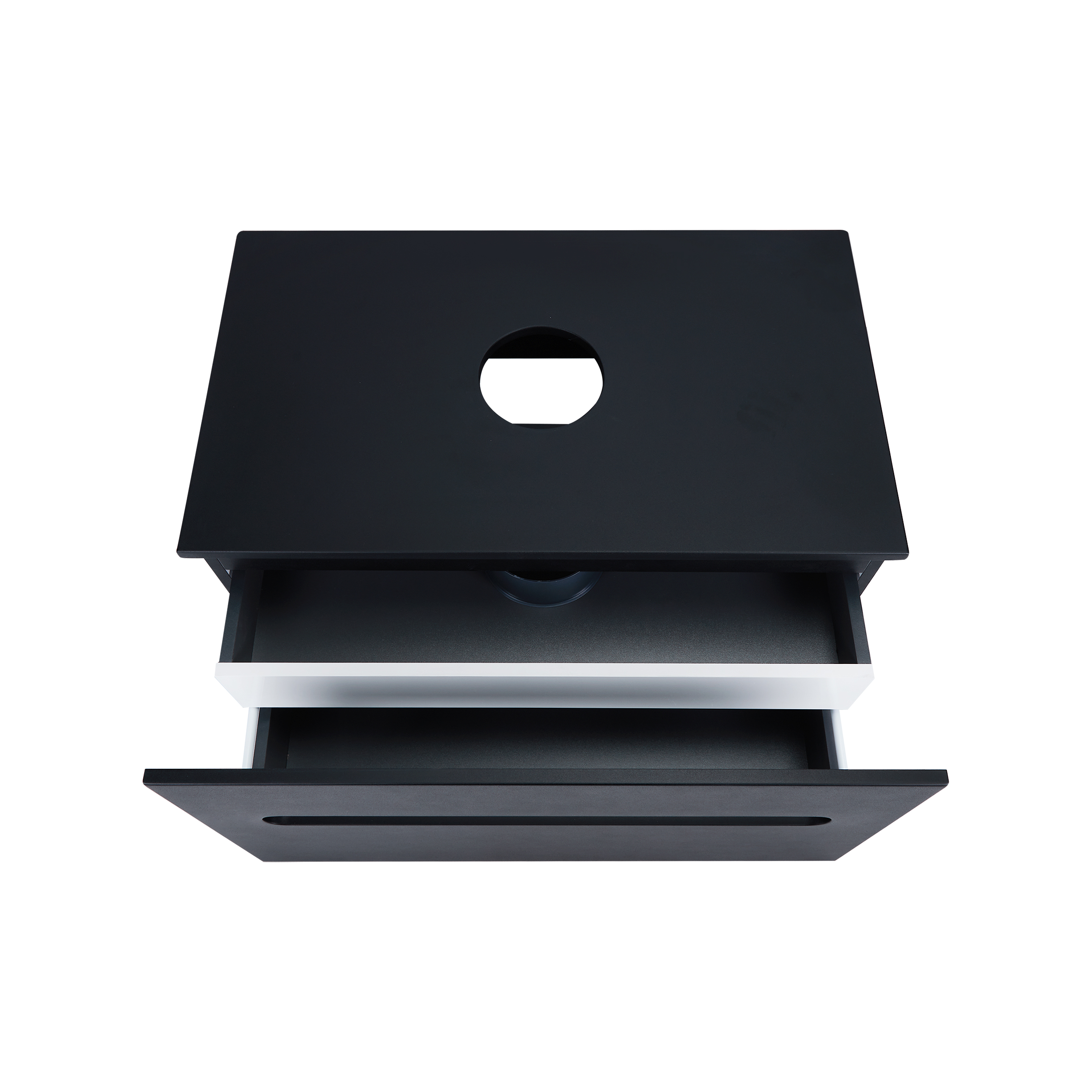 Тумба підвісна Qtap Virgo 800х476х469 Black/White зі стільницею QT1879TPА802BW