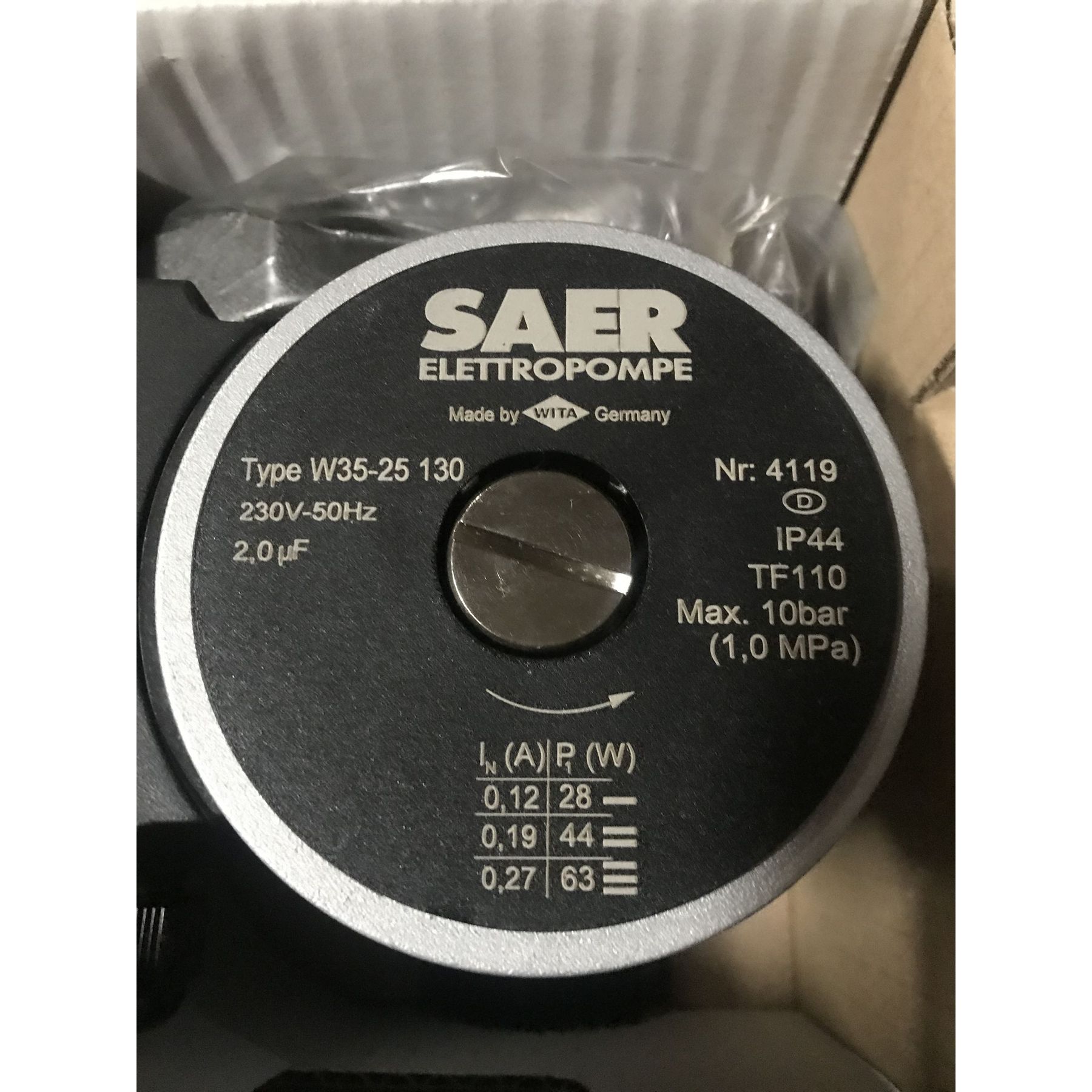 Насос циркуляційнний SAER W35-25 130мм + гайки в інтернет-магазині Yago