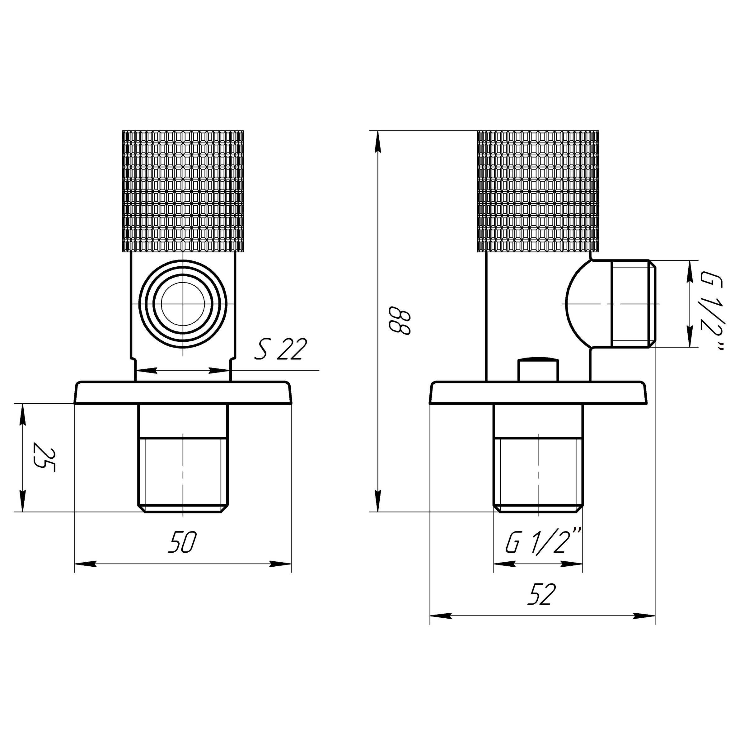 Кран кутовий кераміка SOLOMON EXCLUSIVE 1/2″X3/4″ 989 BLACK ( 1шт.) в інтернет-магазині Yago