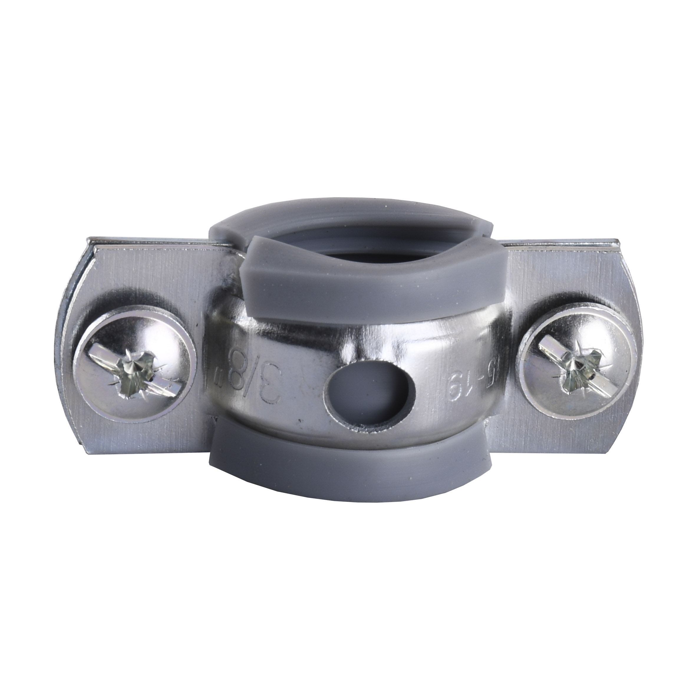 Хомут в зборi CR     3/8″ (16-19мм) з гвинтом-шурупом 8*80 та дюбелем в уп., сірий в інтернет-магазині Yago