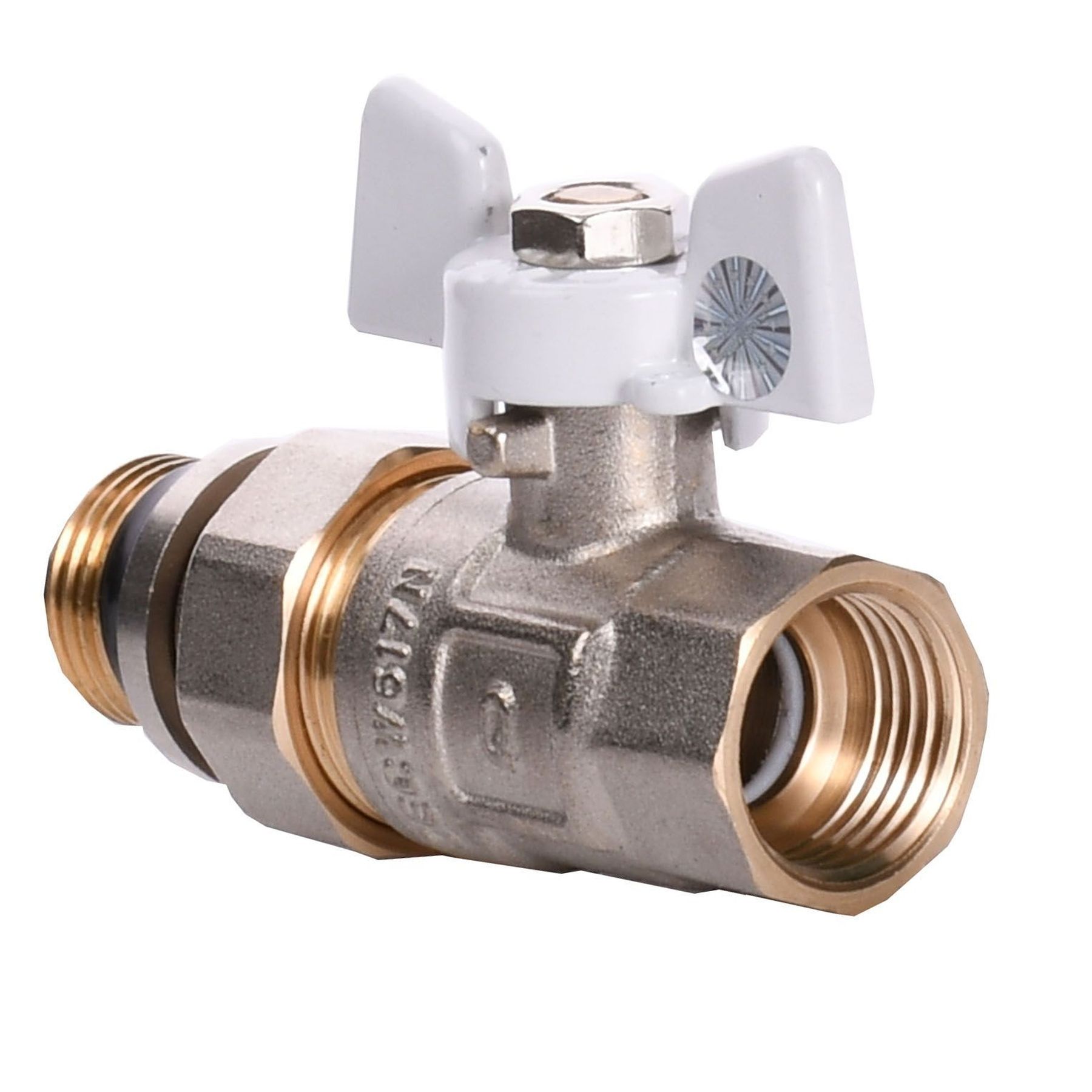 Кран кульовий з американкою Q PROFESSIONAL QP003 PN40 1/2″ антипротікання, Білий метелик в інтернет-магазині Yago