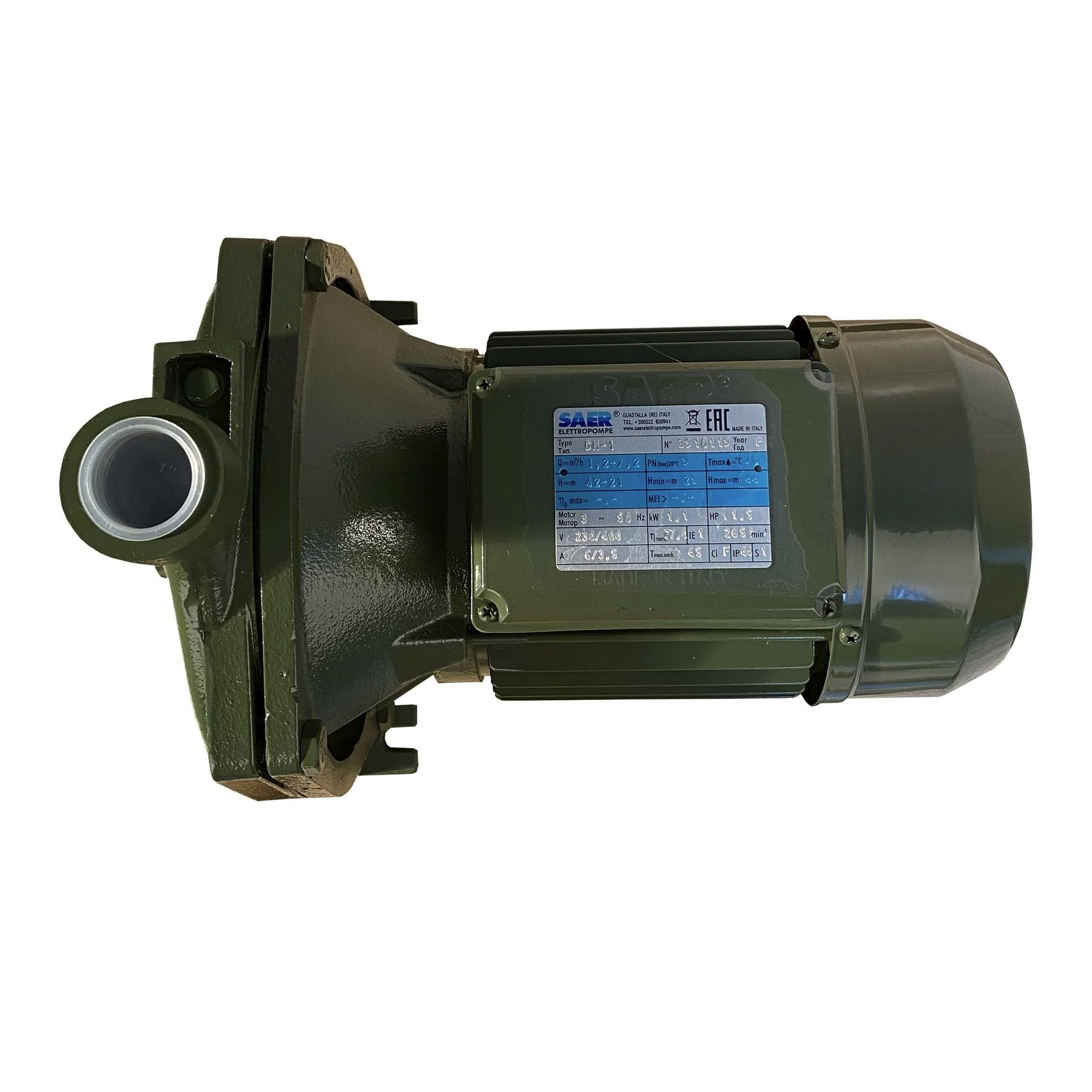 Насос вiдцентровий CM1PL 1,1 кВт SAER (7.2 м3/год, 44 м) однофазний в інтернет-магазині Yago