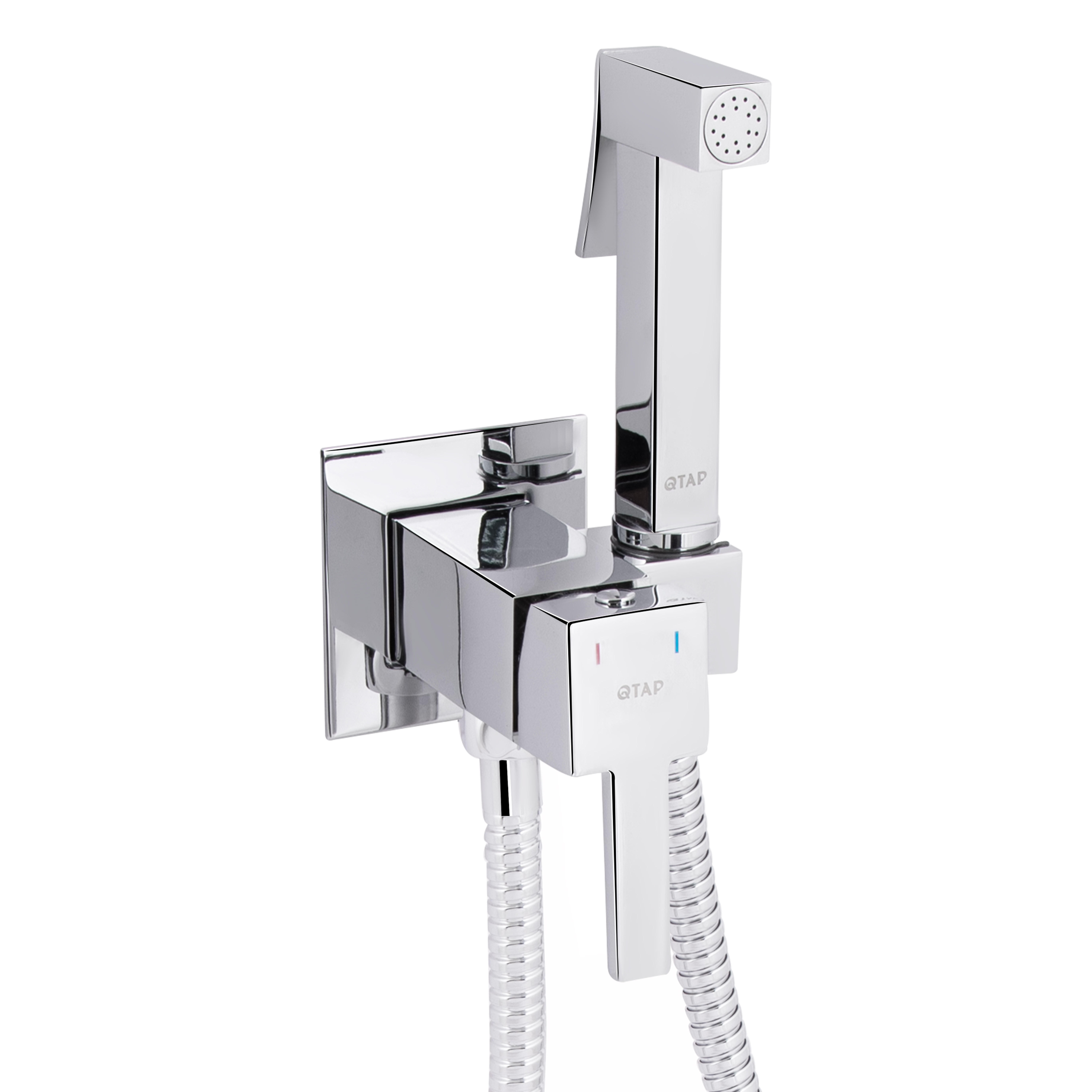 Набор для гігієнічного душу Qtap Inspai-Varius прямокутний QTINSVARCRMV00440201 Chrome