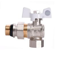 Кран кульовий кутовий з американкою Q PROFESSIONAL QP004 PN40 1/2″ антипротікання, Білий метелик в інтернет-магазині Yago