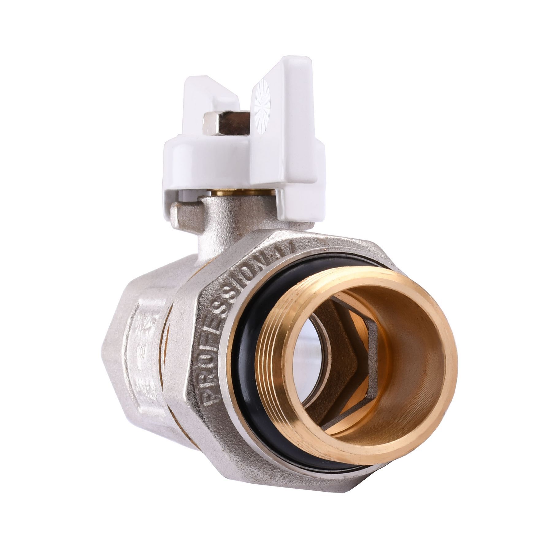 Кран кульовий з американкою Q PROFESSIONAL QP003 PN40 1″ антипротікання, Білий метелик в інтернет-магазині Yago