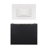 Комплект: тумба Tern підлогова 2 ящики висувних Push-to-Open, 700х725х437 мм Matt Black + раковина Albatross New Qtap