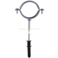 Хомут в зборi CR  2″ (59-65мм) з гвинтом-шурупом 8*100 та дюбелем в уп., сірий в інтернет-магазині Yago