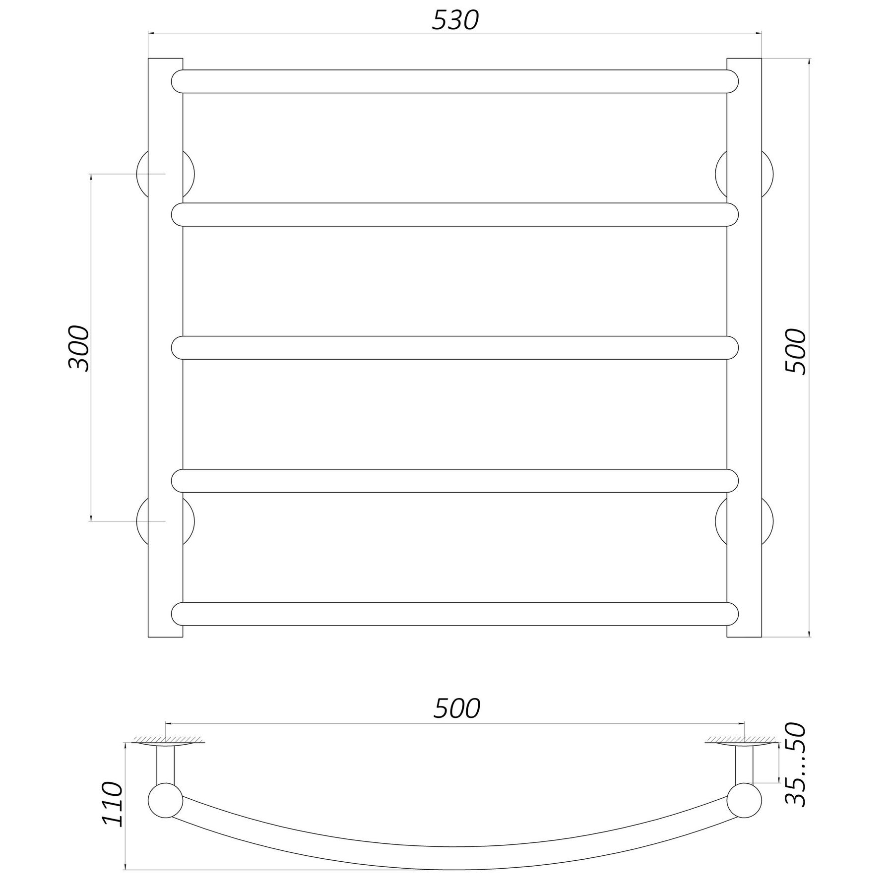 Рушникосушарка UNIO LD EL 500-500-5 Драбинка Дуга електро в інтернет-магазині Yago