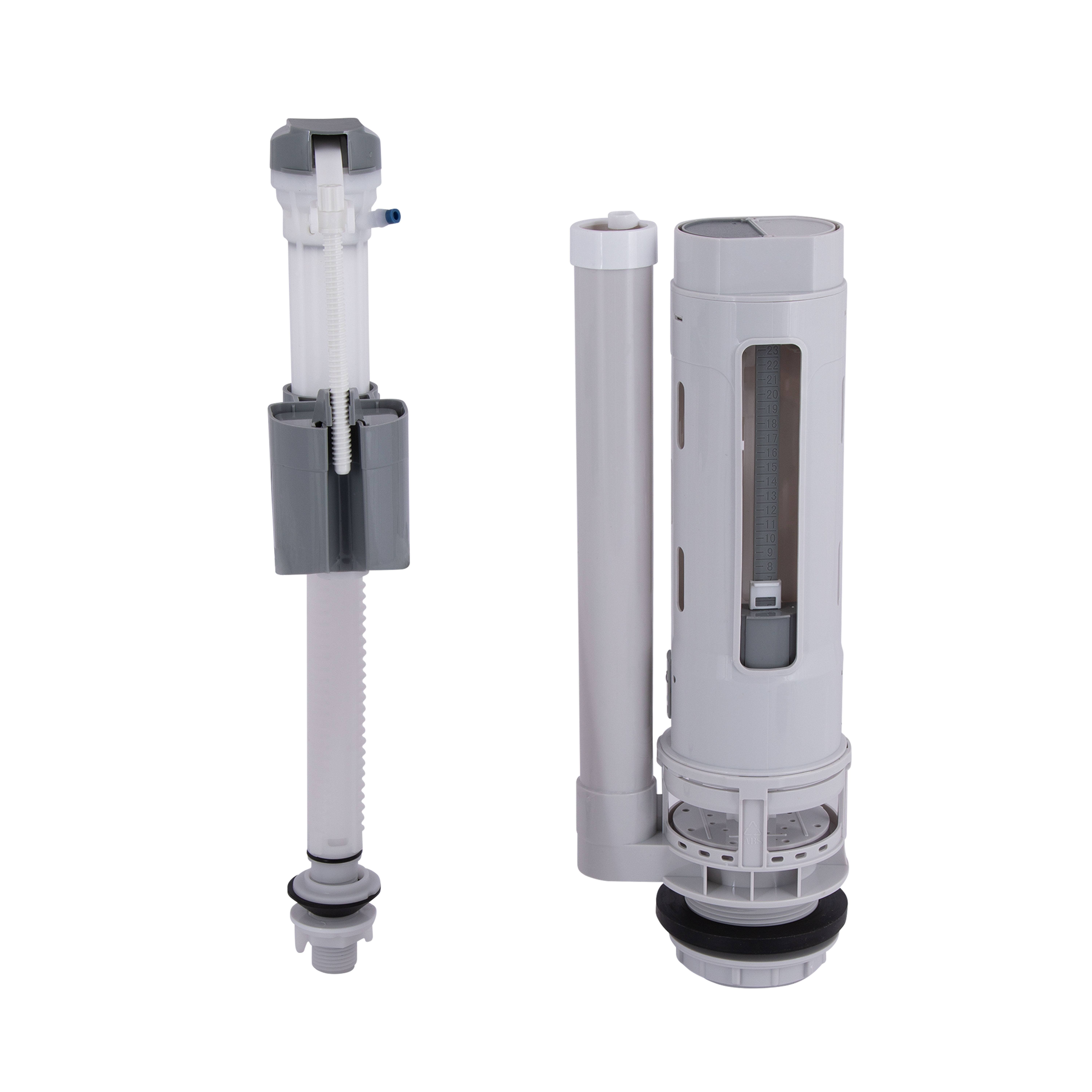 Qtap HY2 (Kalao)  комплект арматури для бачка унітазу з подвійною круглою кнопкою змиву 4,8 см та клапаном нижньої подачі води, 3/6L CHR