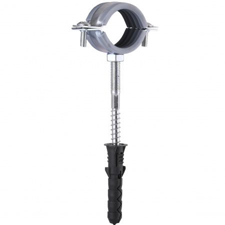 Хомут в зборi CR   1″ (32-37мм) з гвинтом-шурупом 8*80 та дюбелем в уп., сірий в інтернет-магазині Yago