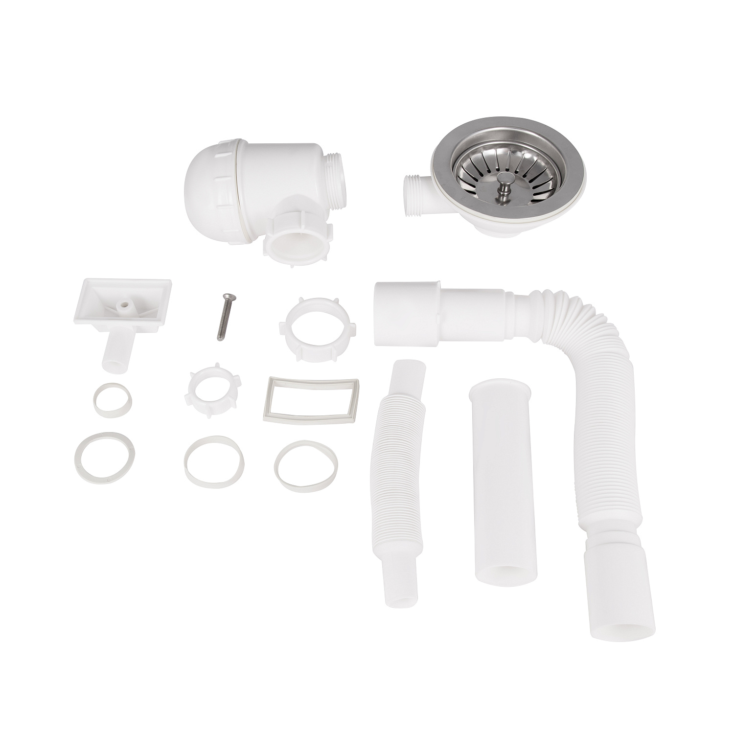 Сифон для кухонної мийки Lidz (WHI) 60 05 M001 01 EURO (вихід 50 мм)