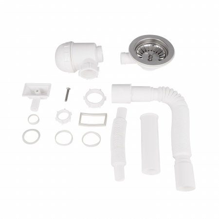 Сифон для кухонної мийки Lidz (WHI) 60 05 M001 01 EURO (вихід 50 мм)