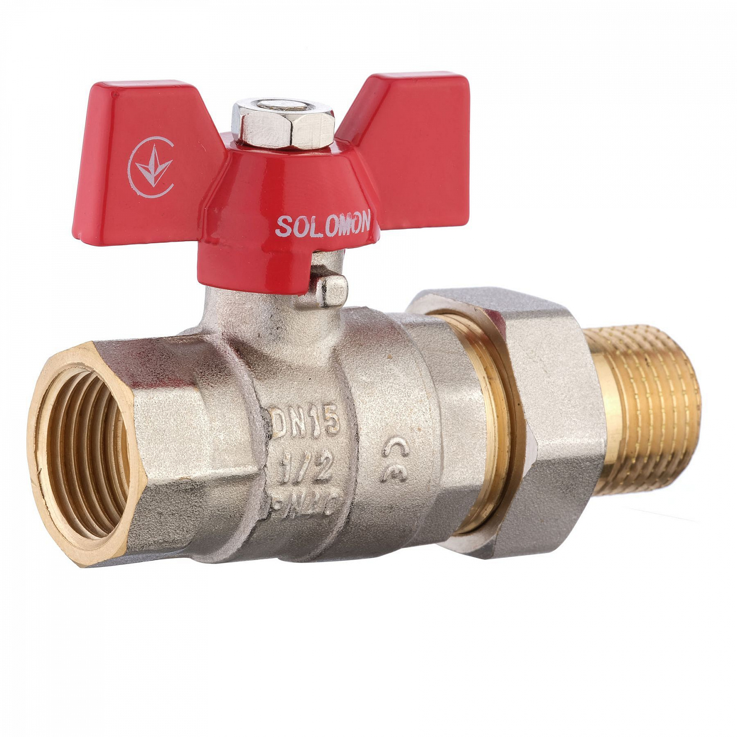 Кран кульовий прямий з американкою SOLOMON 1/2″ ПОСИЛЕНИЙ 1042 в інтернет-магазині Yago