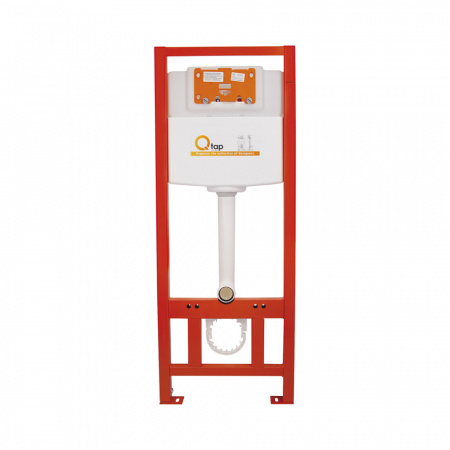 Готове рішення Qtap для ванної кімнати: підвісний унітаз Crow Rimless + комплект інсталяції Nest 4 в 1 (квадратна клавіша Satin)