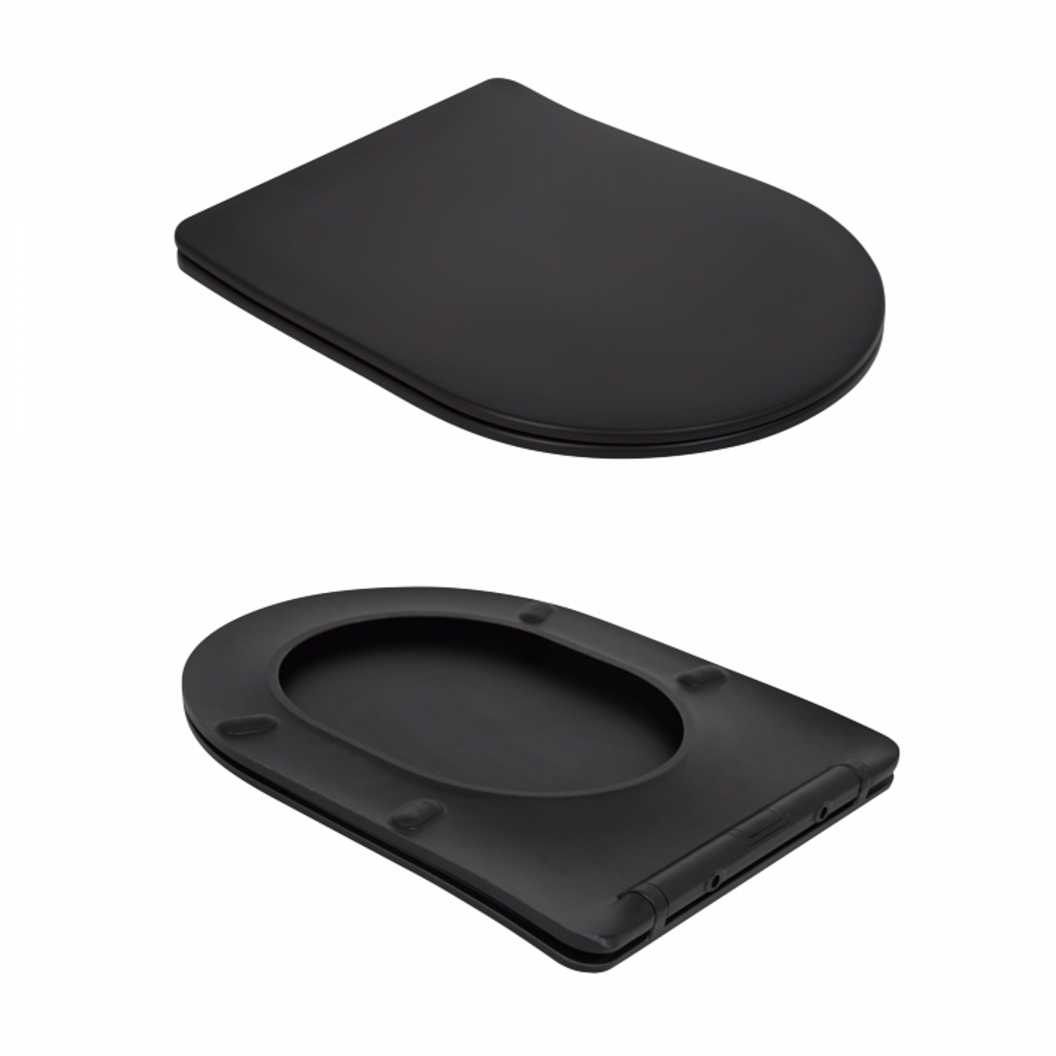 Унітаз підлоговий Qtap Robin Ultra Quiet безобідковий з сидінням Soft-close MATT BLACK QT13226083AMB