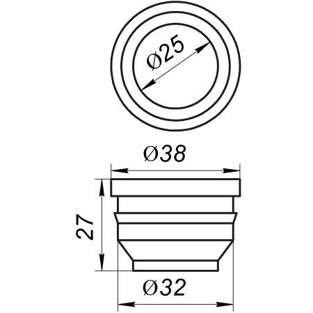 Редукція гумова VSplast 32/25 (чорна) в інтернет-магазині Yago