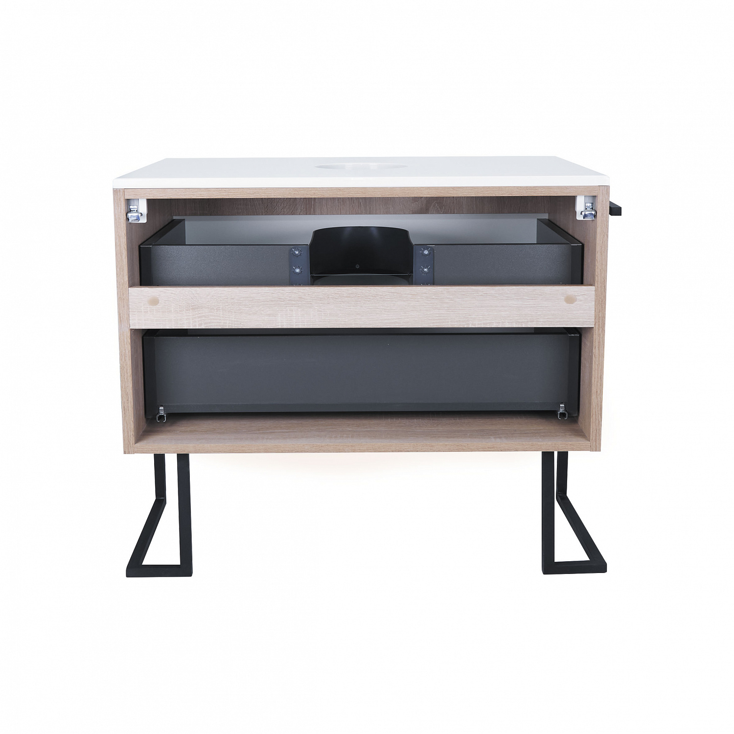 Тумба підлогова Qtap Taurus 800х616х437 White/Whitish oak зі стільницею QT2480TNT803WWO