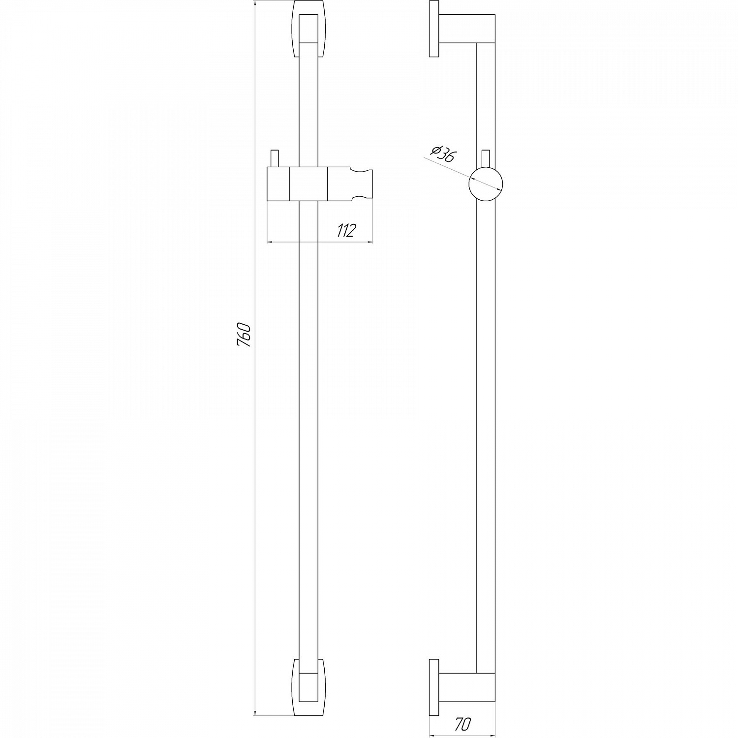 Душова стійка TOPAZ ODISS TO-18107-BB