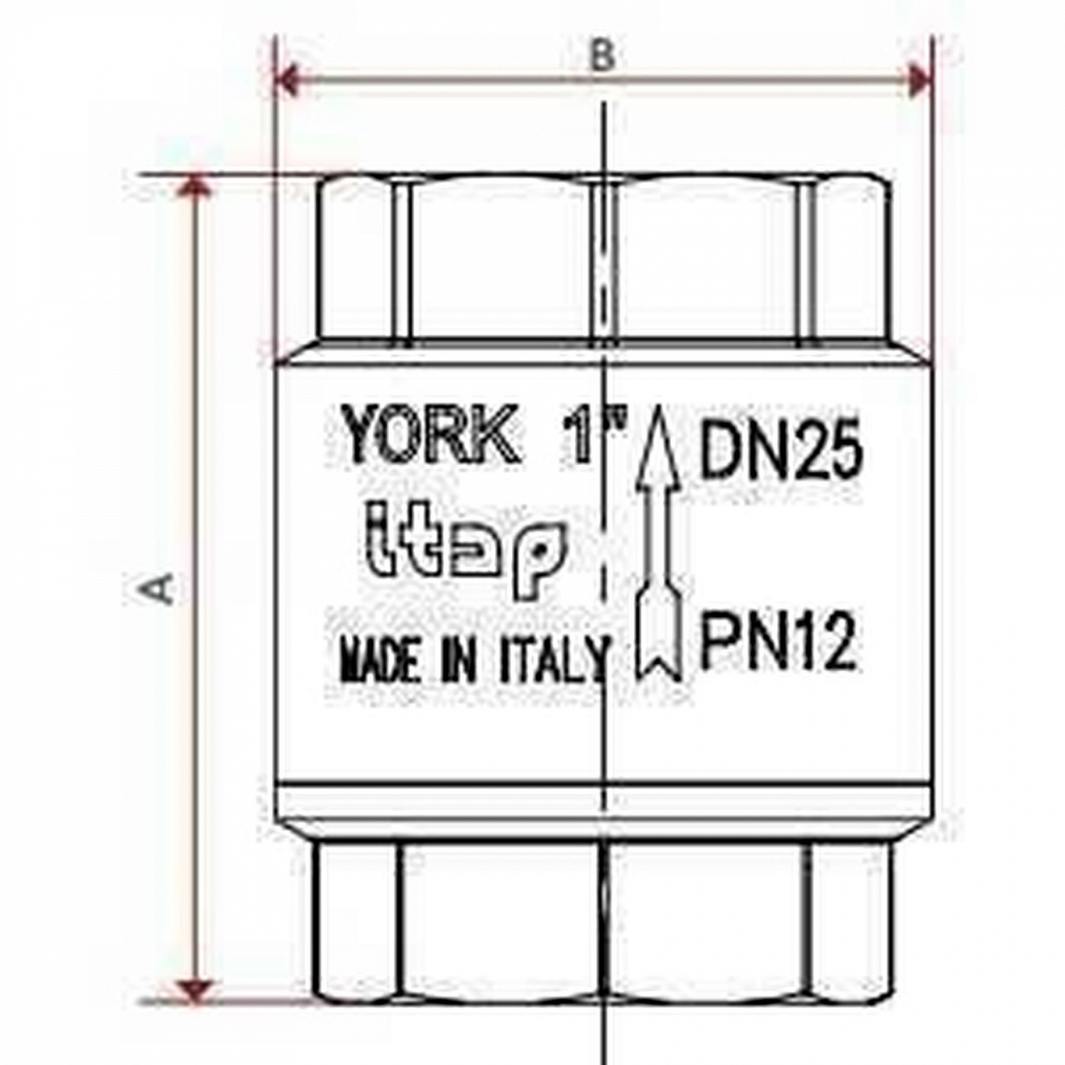 Клапан зворотнього ходу води ITAP  1 1/2″ YORK 103 в інтернет-магазині Yago