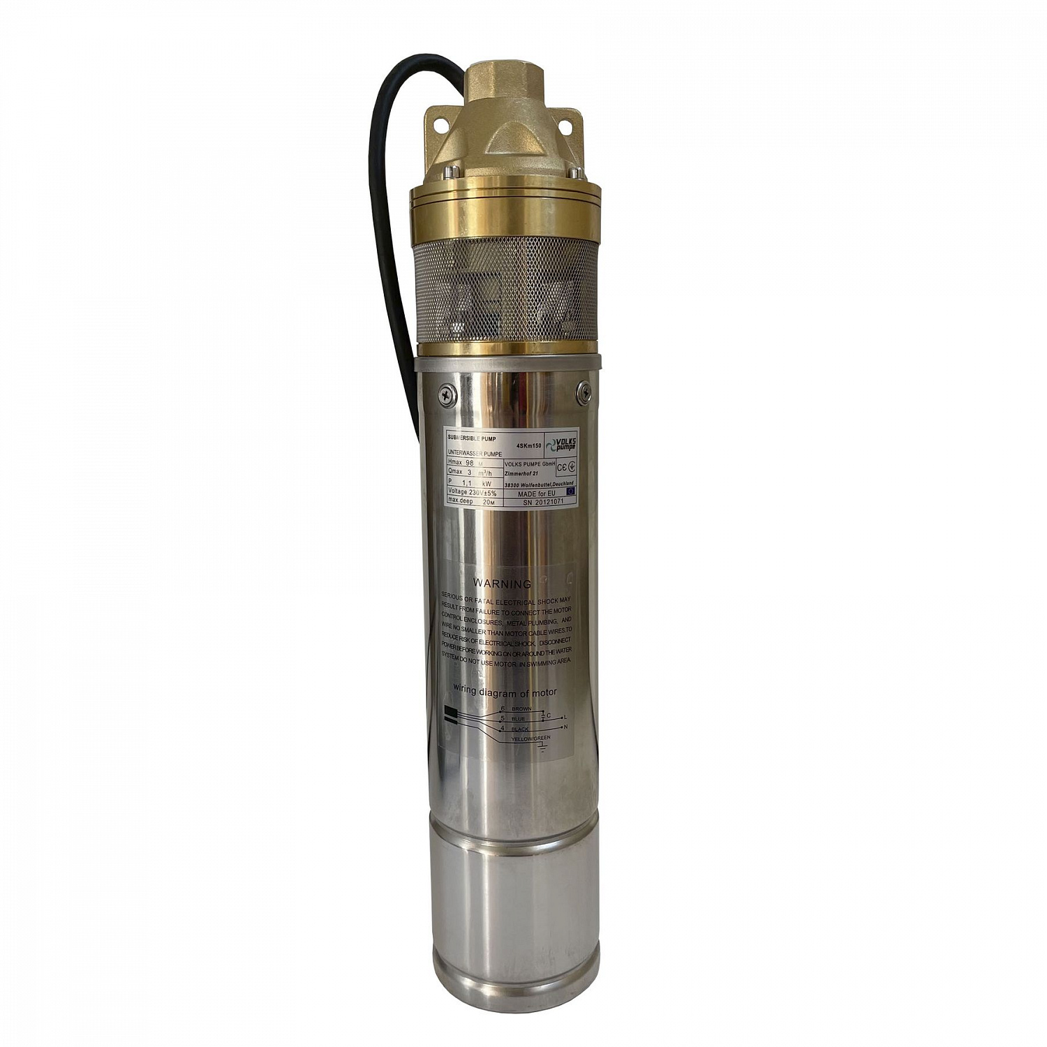 Насос свердловинний вихровий VOLKS pumpe  4SKm150 1,1кВт + кабель 15м + пульт в інтернет-магазині Yago