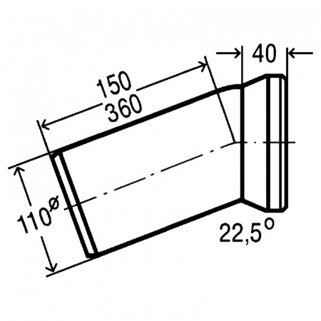 Коліно для унітазу 22,5° пластик Ø110 VIEGA 101855