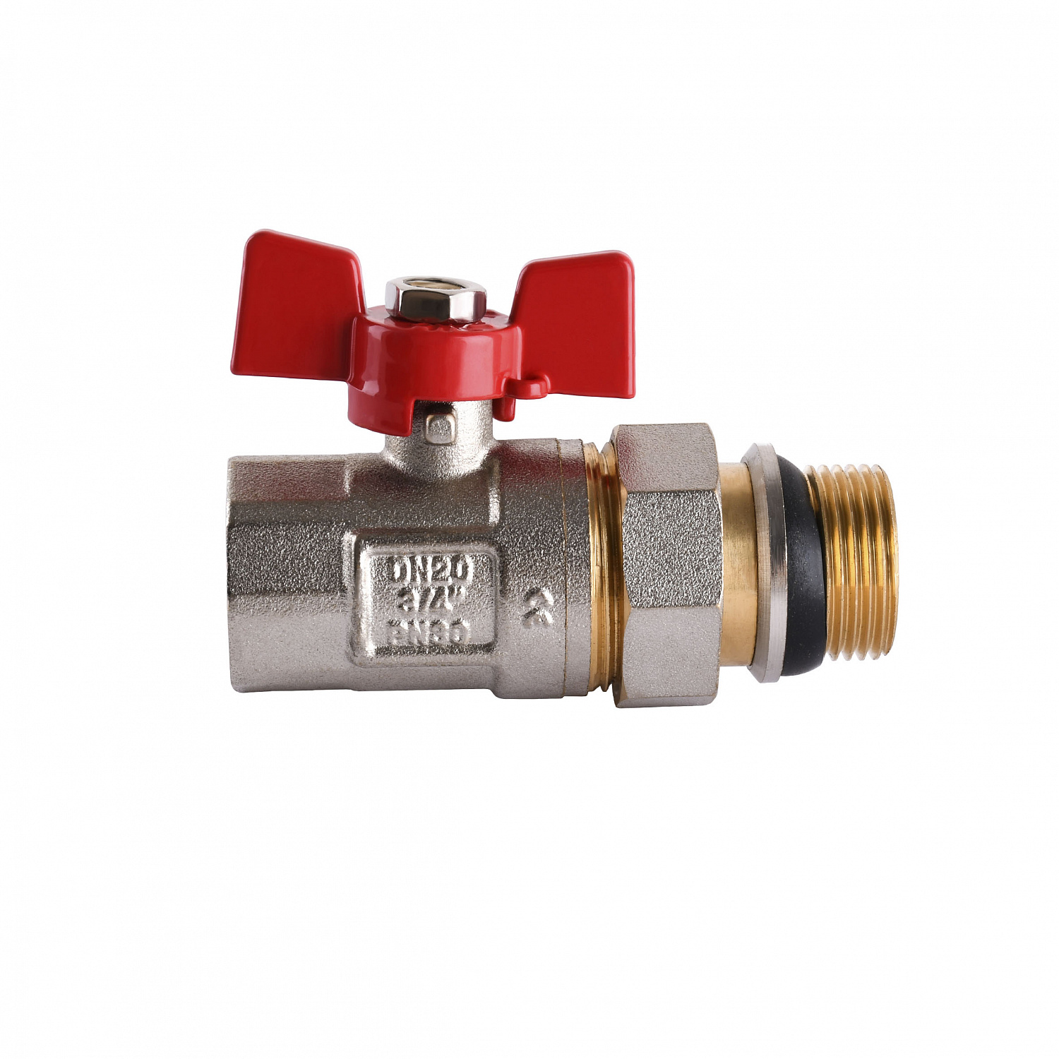 Кран кульовий прямий з американкою WATERVALVE Q003  NV-V343 3/4″ ЗB в інтернет-магазині Yago