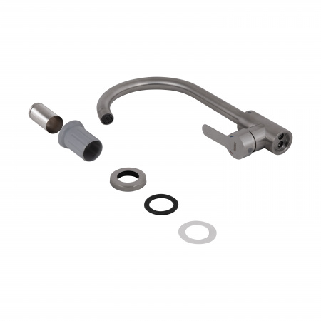 Змішувач для кухні U-образний Brinex Pure 015F U-образний  Nickel BRIPUR015FNKL