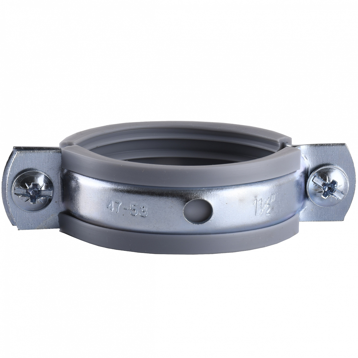 Хомут в зборi CR  1 1/2″ (47-53мм) з гвинтом-шурупом 8*100 та дюбелем в уп., сірий в інтернет-магазині Yago