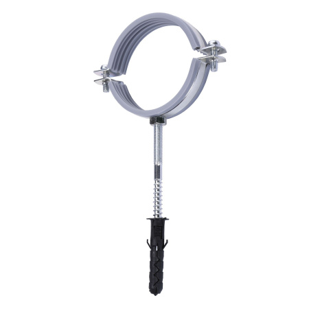 Хомут в зборi CR 2 1/2″ (70-80мм) з гвинтом-шурупом 8*100 та дюбелем в уп., сірий в інтернет-магазині Yago