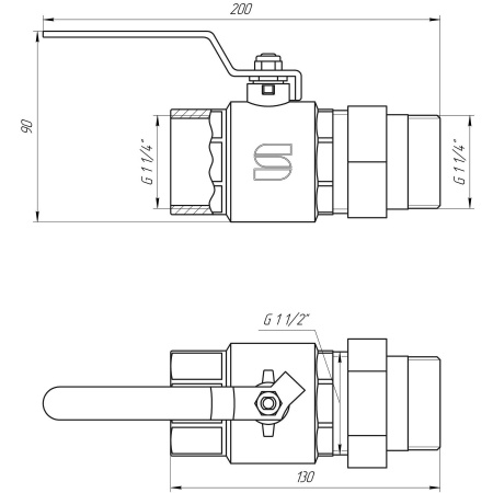 Кран кульовий прямий з американкою SELBA 1 1/4″ КР SL1509 в інтернет-магазині Yago