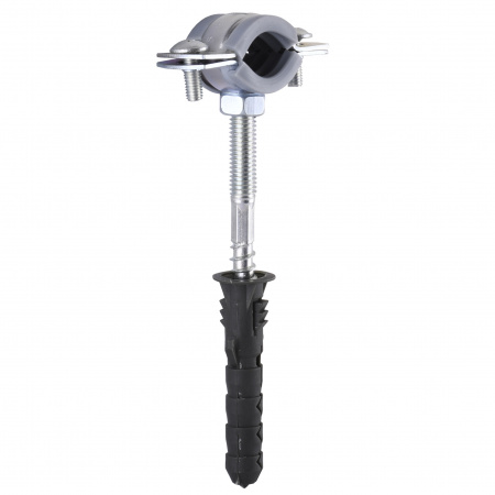 Хомут в зборi CR     3/8″ (16-19мм) з гвинтом-шурупом 8*80 та дюбелем в уп., сірий в інтернет-магазині Yago