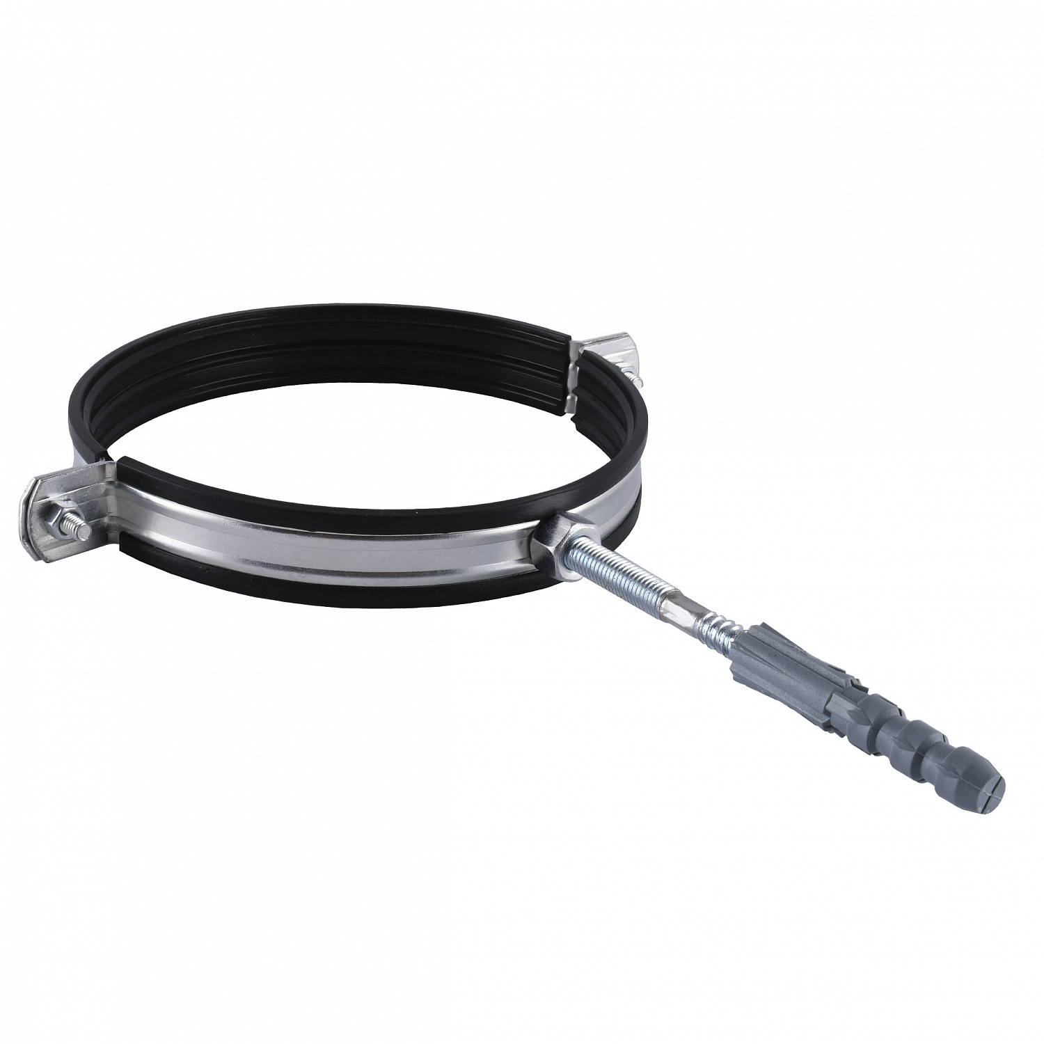 Хомут трубний SOLOMON  (комплект)  6″, 158-168мм  з гвинтом 10х120 та дюбелем в інтернет-магазині Yago