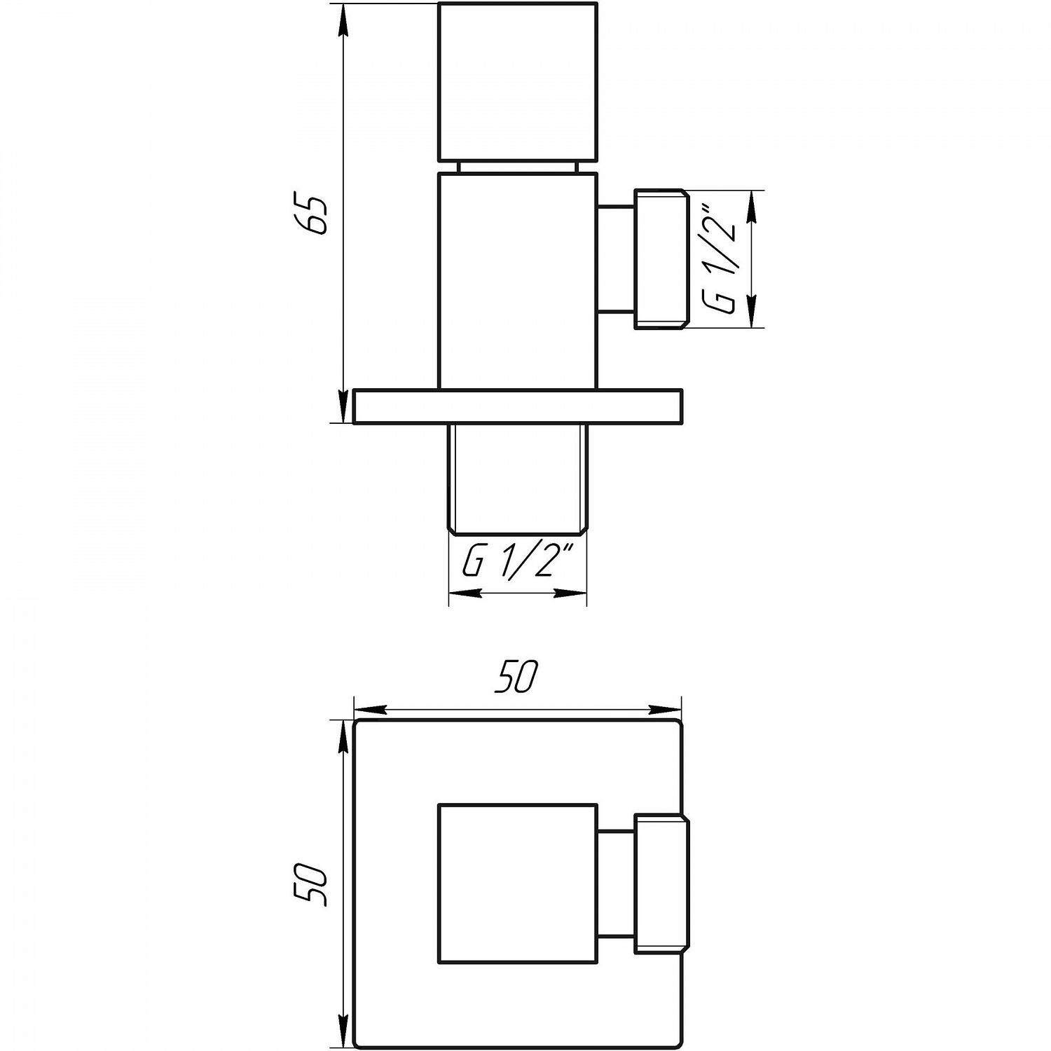 Кран напівобертовий кутовий SOLOMON 1/2″х1/2″ CUBE 7078 в інтернет-магазині Yago