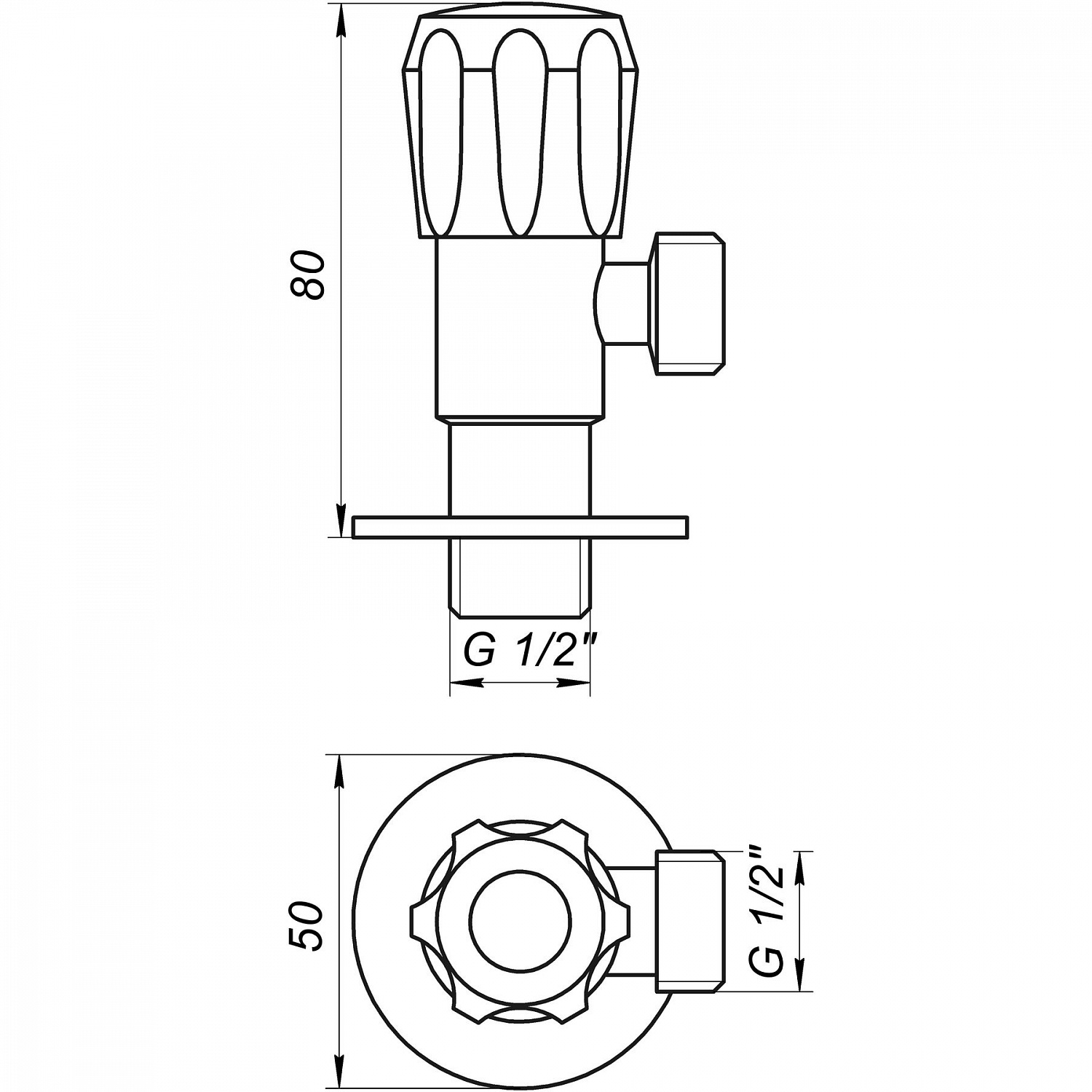 Кран вентильний кутовий Professional 1/2″X1/2″ NV-QP999 в інтернет-магазині Yago
